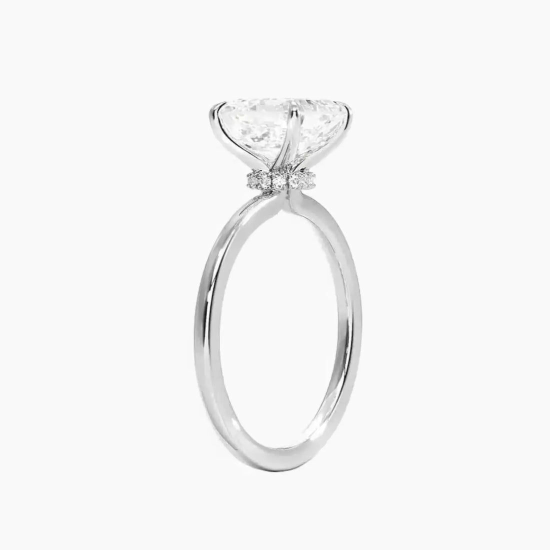 Giselle Asscher Hidden Halo 3 Carat Lab Grown Diamond Engagement Ring in 14K Yellow Gold