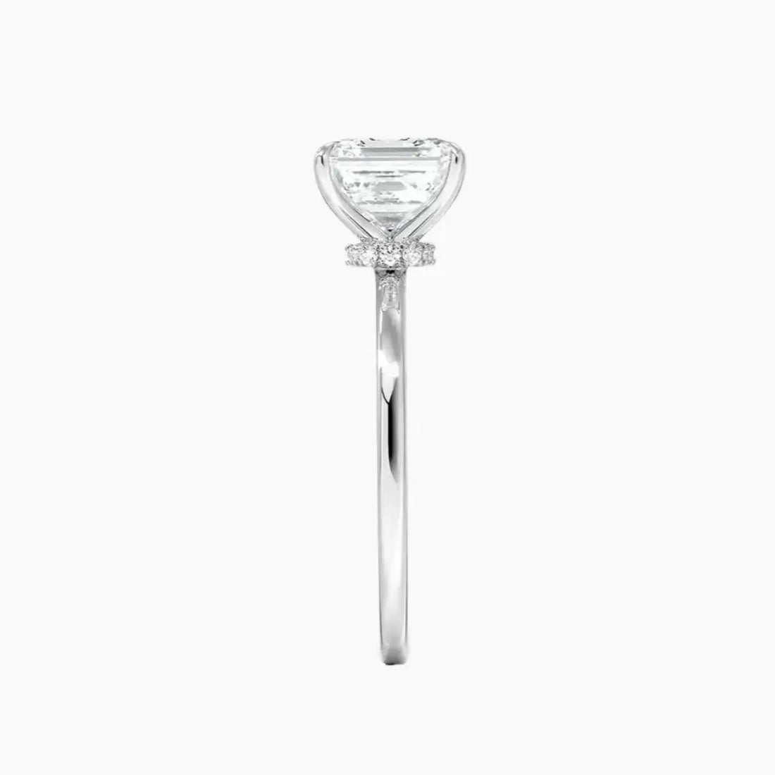 Giselle Asscher Hidden Halo 1 Carat Lab Grown Diamond Engagement Ring in 18K White Gold