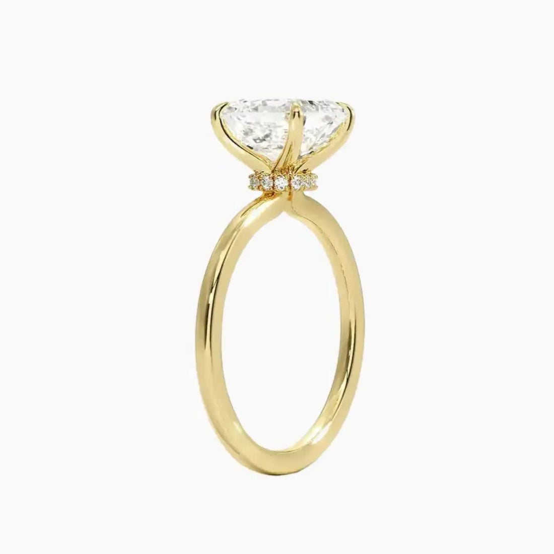 Giselle Asscher Hidden Halo 2.5 Carat Lab Grown Diamond Engagement Ring in 18K Rose Gold