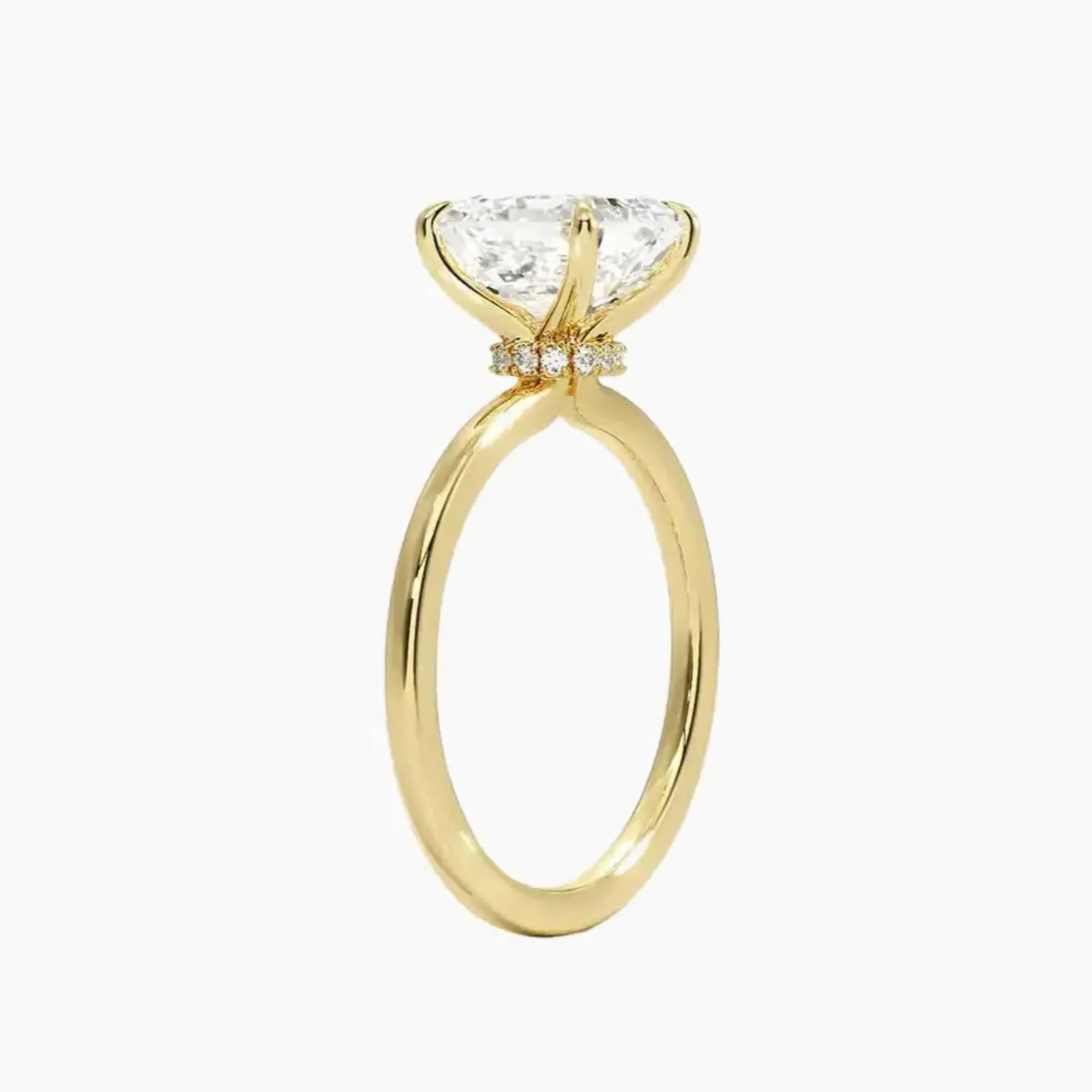 Giselle Asscher Hidden Halo 3 Carat Lab Grown Diamond Engagement Ring in 14K Yellow Gold