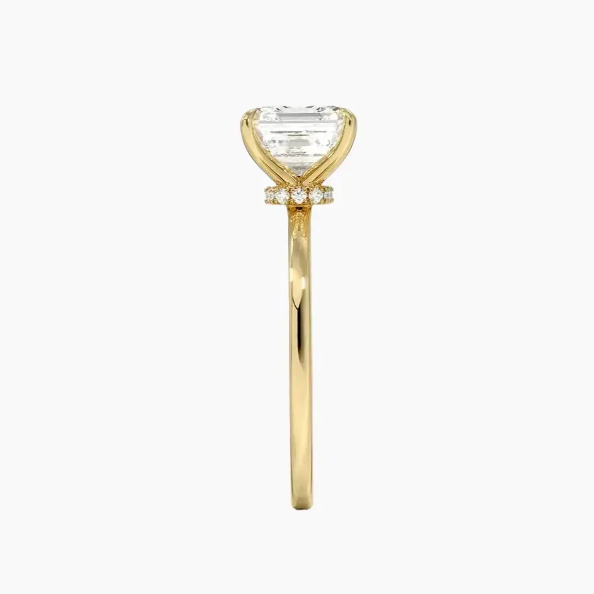 Giselle Asscher Hidden Halo 3 Carat Lab Grown Diamond Engagement Ring in 18K Rose Gold
