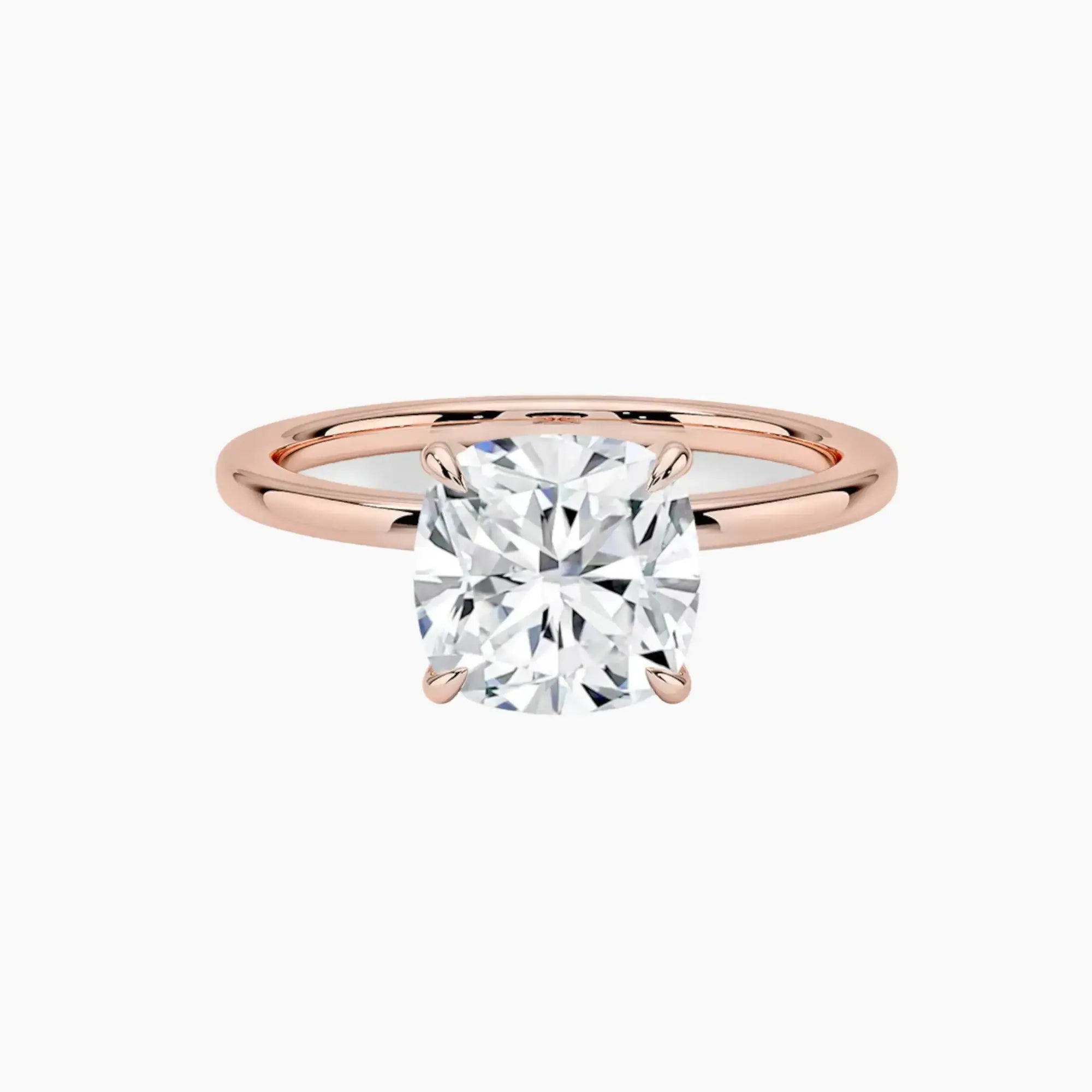 Giselle Cushion Hidden Halo 2.5 Carat Lab Grown Diamond Engagement Ring in 18K Rose Gold