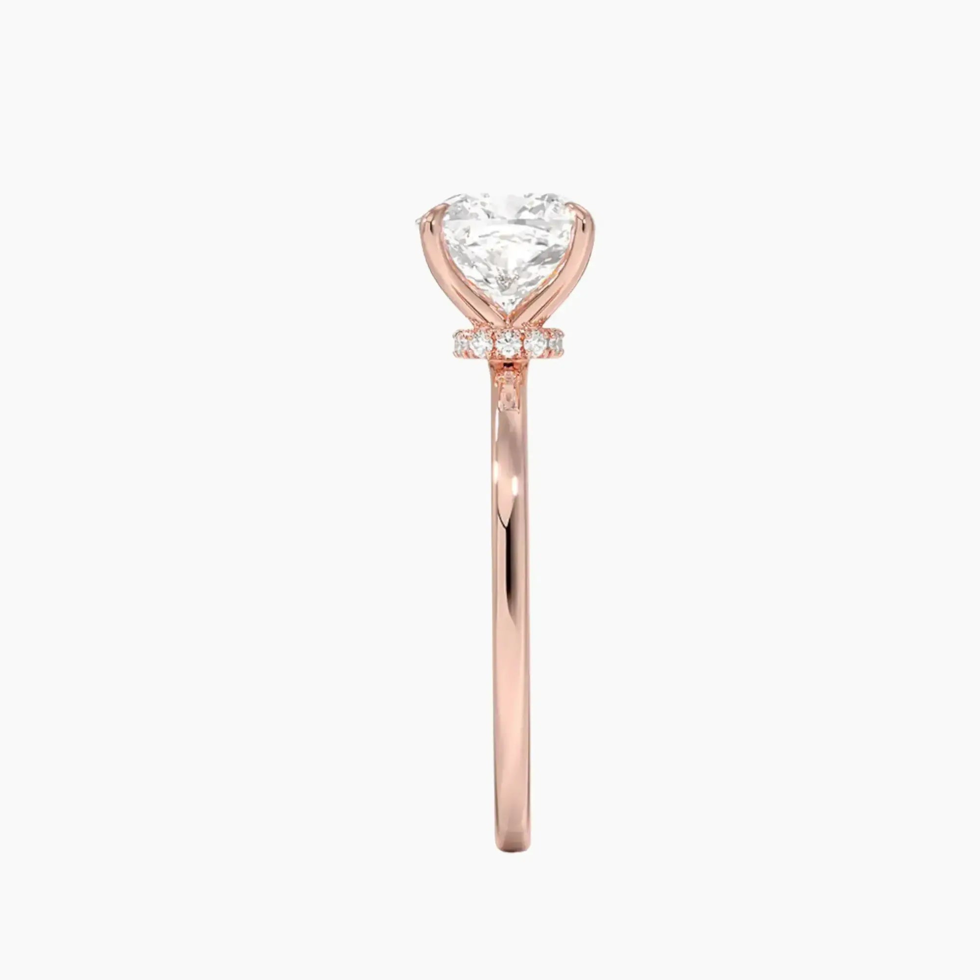 Giselle Cushion Hidden Halo 3 Carat Lab Grown Diamond Engagement Ring in 14K Rose Gold