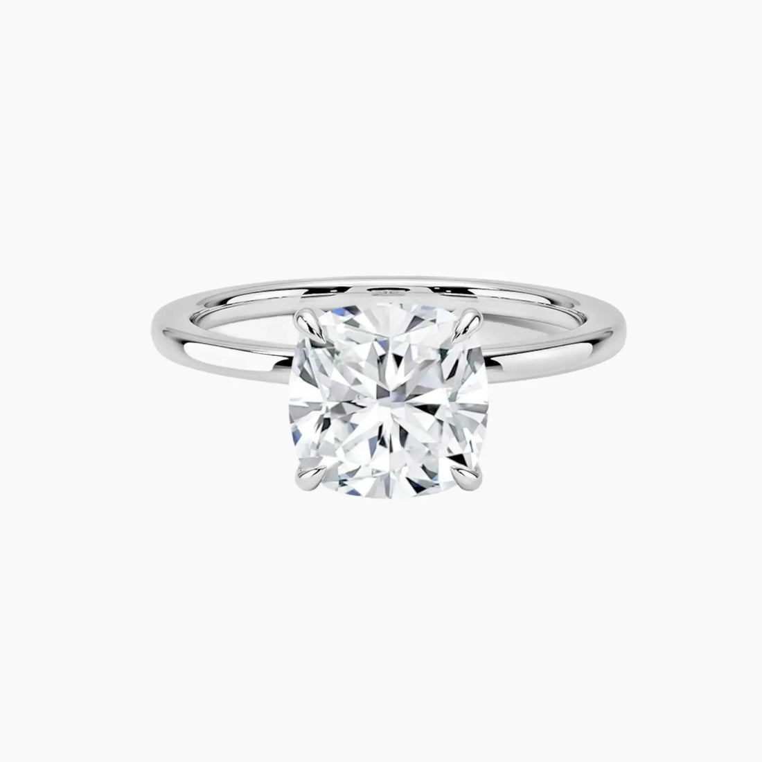 Giselle Cushion Hidden Halo 3 Carat Lab Grown Diamond Engagement Ring in 14K Rose Gold