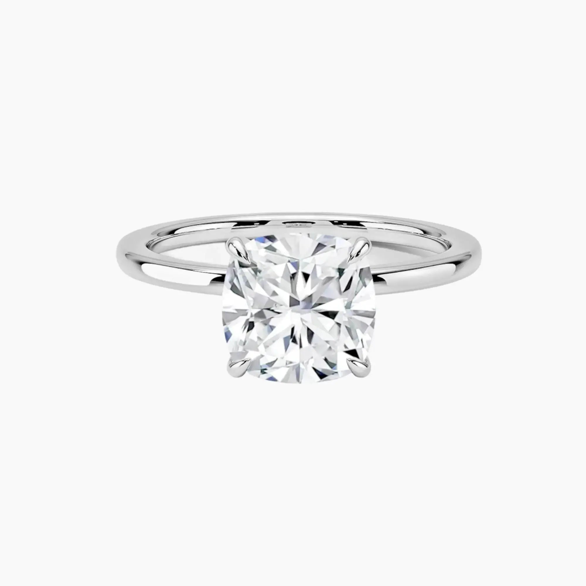 Giselle Cushion Hidden Halo 2 Carat Lab Grown Diamond Engagement Ring in 14K Yellow Gold