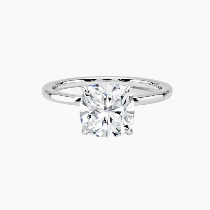 Giselle Cushion Hidden Halo 1.5 Carat Lab Grown Diamond Engagement Ring in 14K White Gold