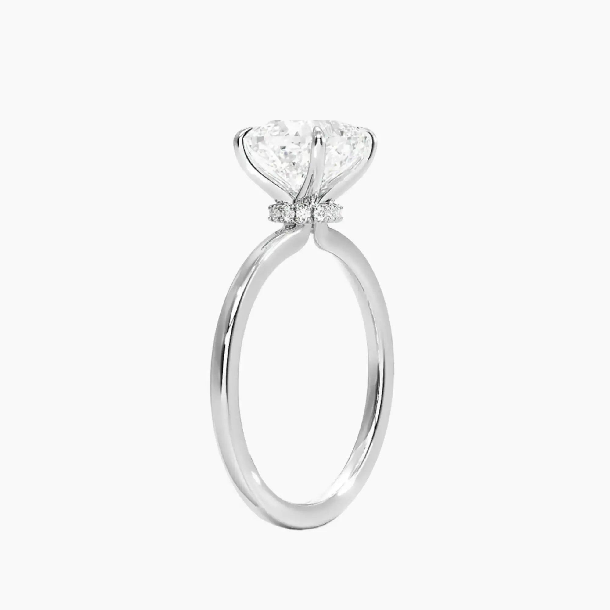 Giselle Cushion Hidden Halo 2 Carat Lab Grown Diamond Engagement Ring in 14K Yellow Gold