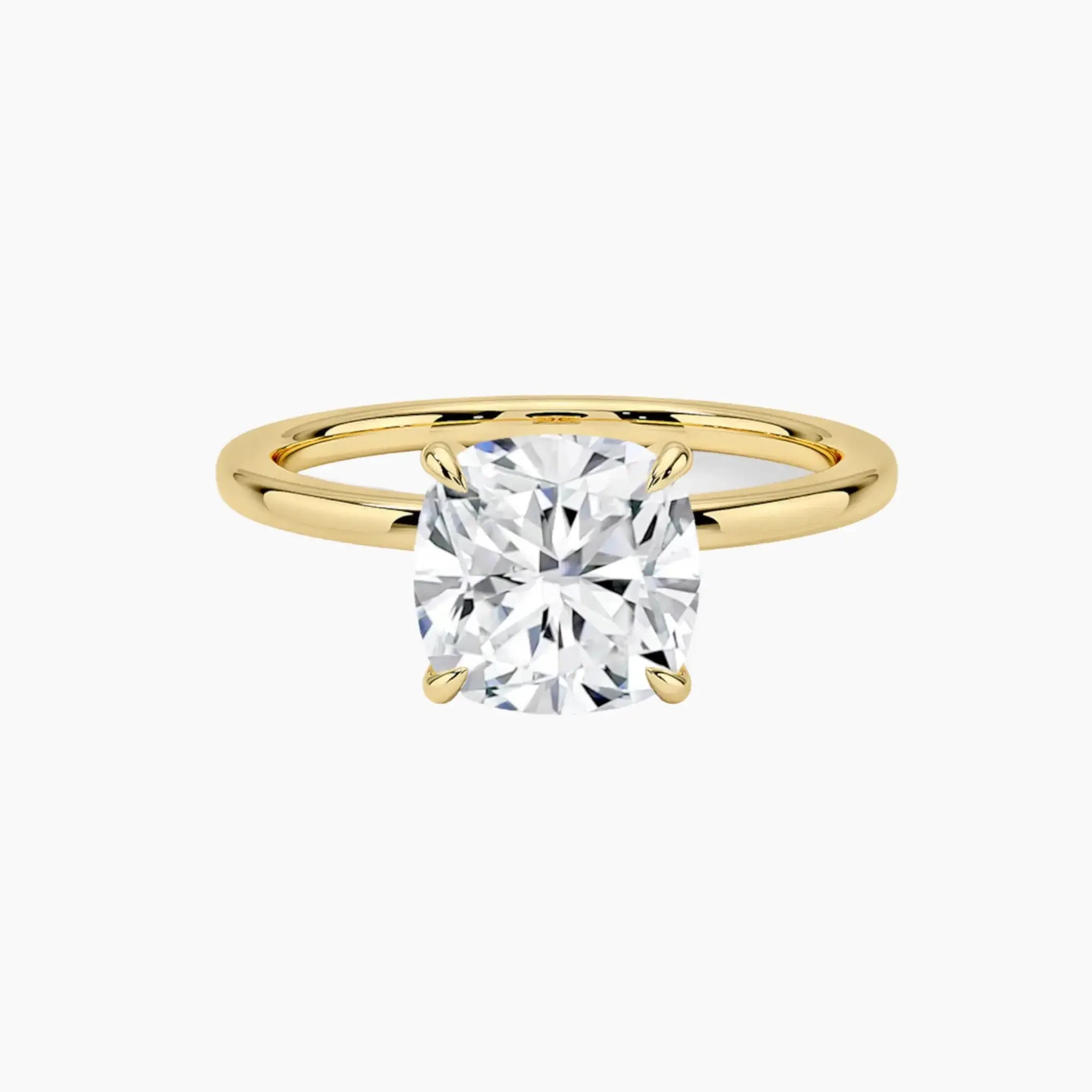 Giselle Cushion Hidden Halo Diamond Ring Setting in 14K White Gold