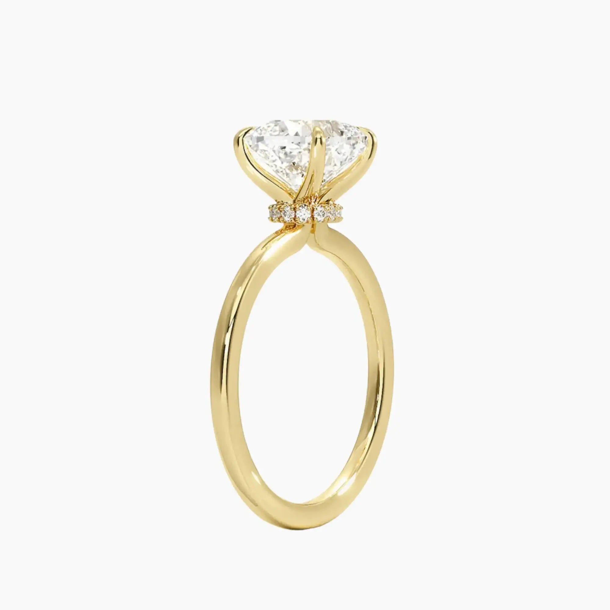 Giselle Cushion Hidden Halo 2 Carat Lab Grown Diamond Engagement Ring in 18K Rose Gold