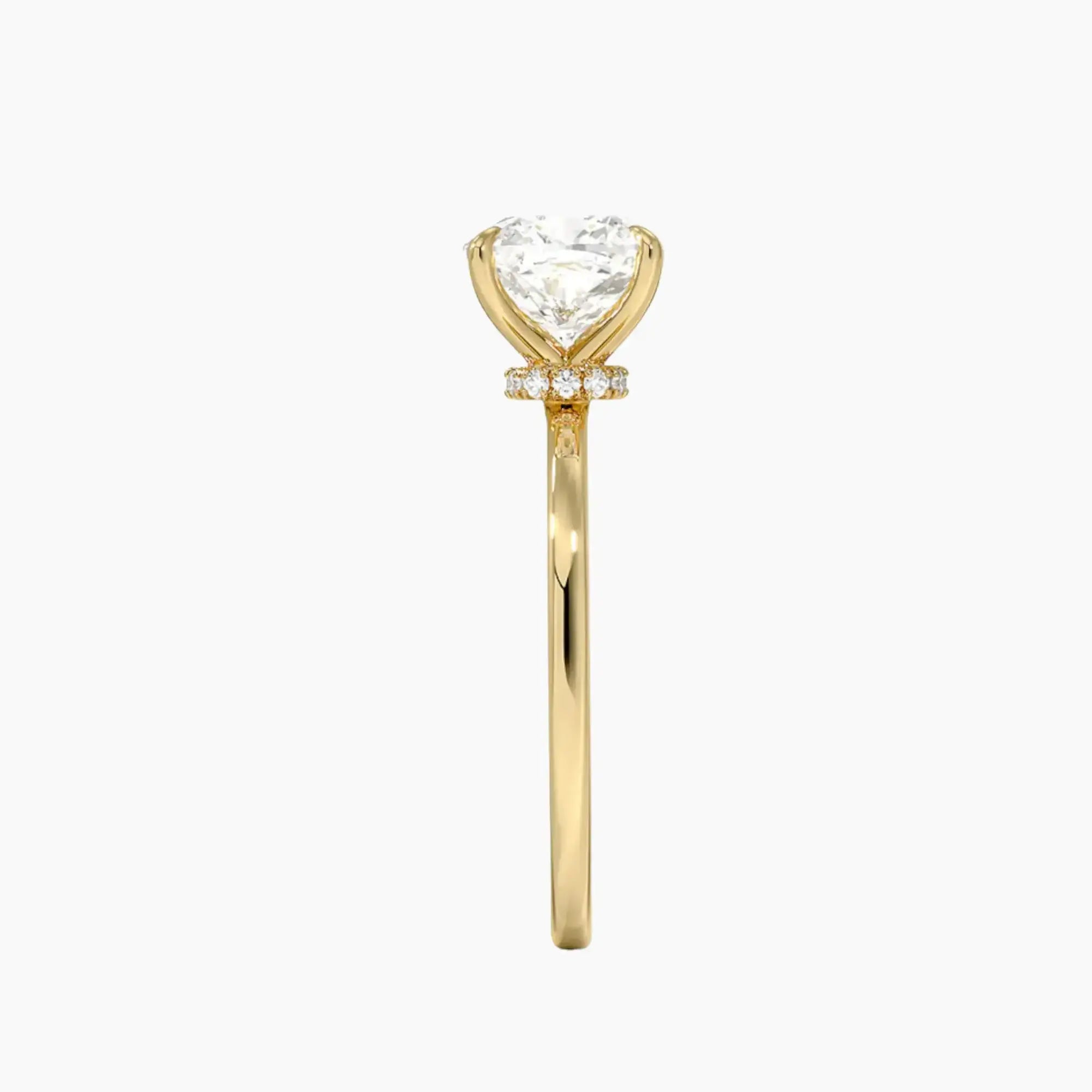 Giselle Cushion Hidden Halo 1.5 Carat Lab Grown Diamond Engagement Ring in 14K White Gold