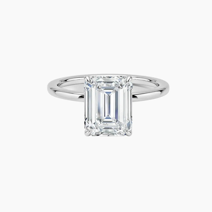 Giselle Emerald Hidden Halo 1.5 Carat Lab Grown Diamond Engagement Ring in 18K White Gold