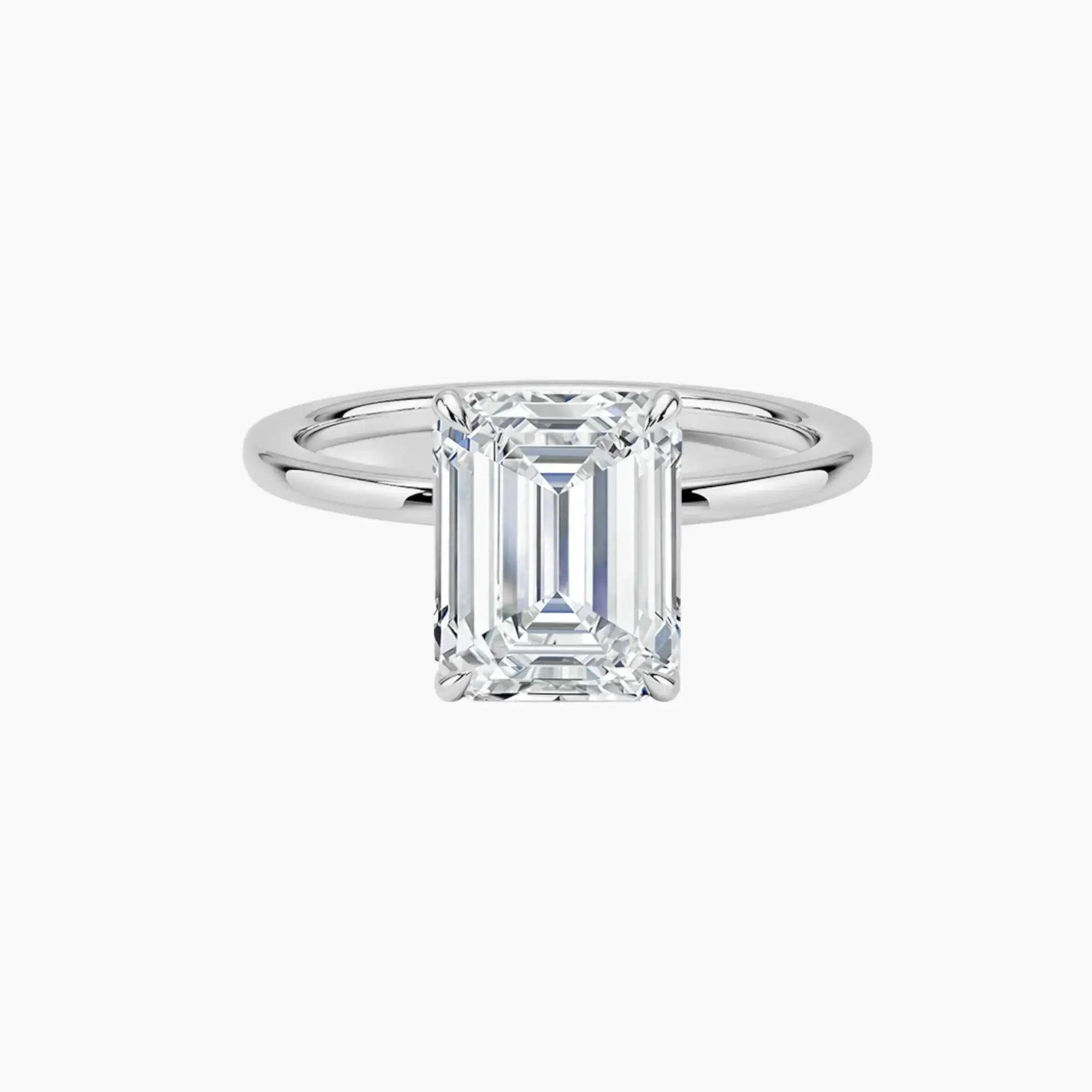 Giselle Emerald Hidden Halo Diamond Ring Setting in 14K Rose Gold