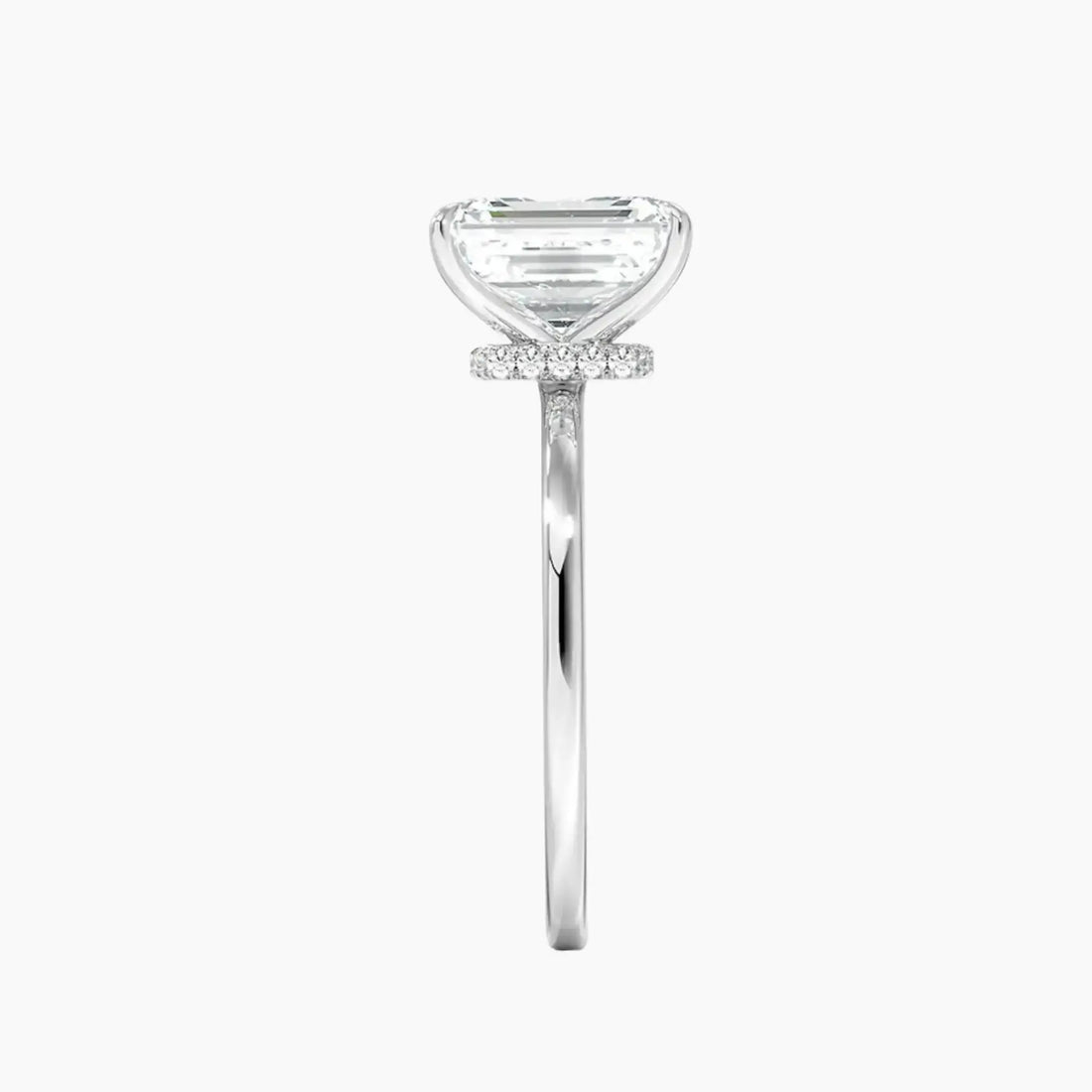 Giselle Emerald Hidden Halo 1 Carat Lab Grown Diamond Engagement Ring in 14K White Gold