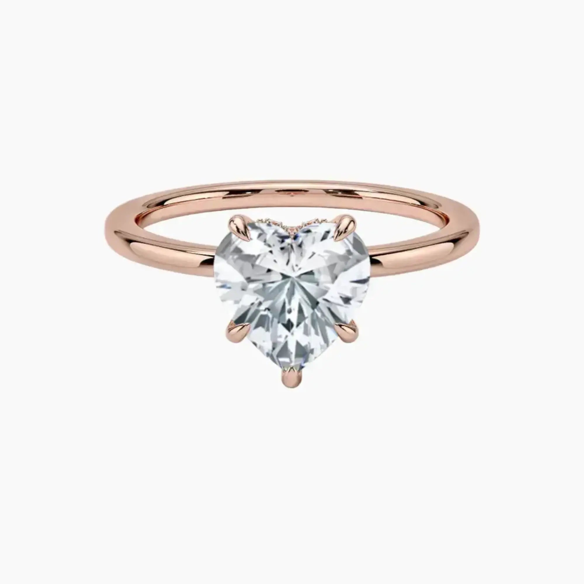 Giselle Heart Hidden Halo 1 Carat Lab Grown Diamond Engagement Ring in 18K White Gold