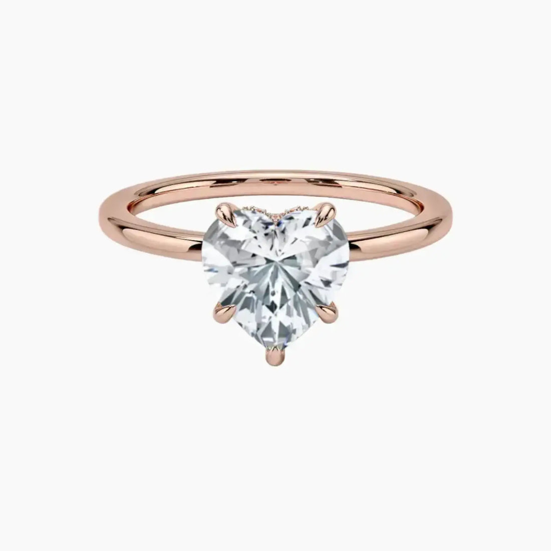 Giselle Heart Hidden Halo 2.5 Carat Lab Grown Diamond Engagement Ring in 14K White Gold