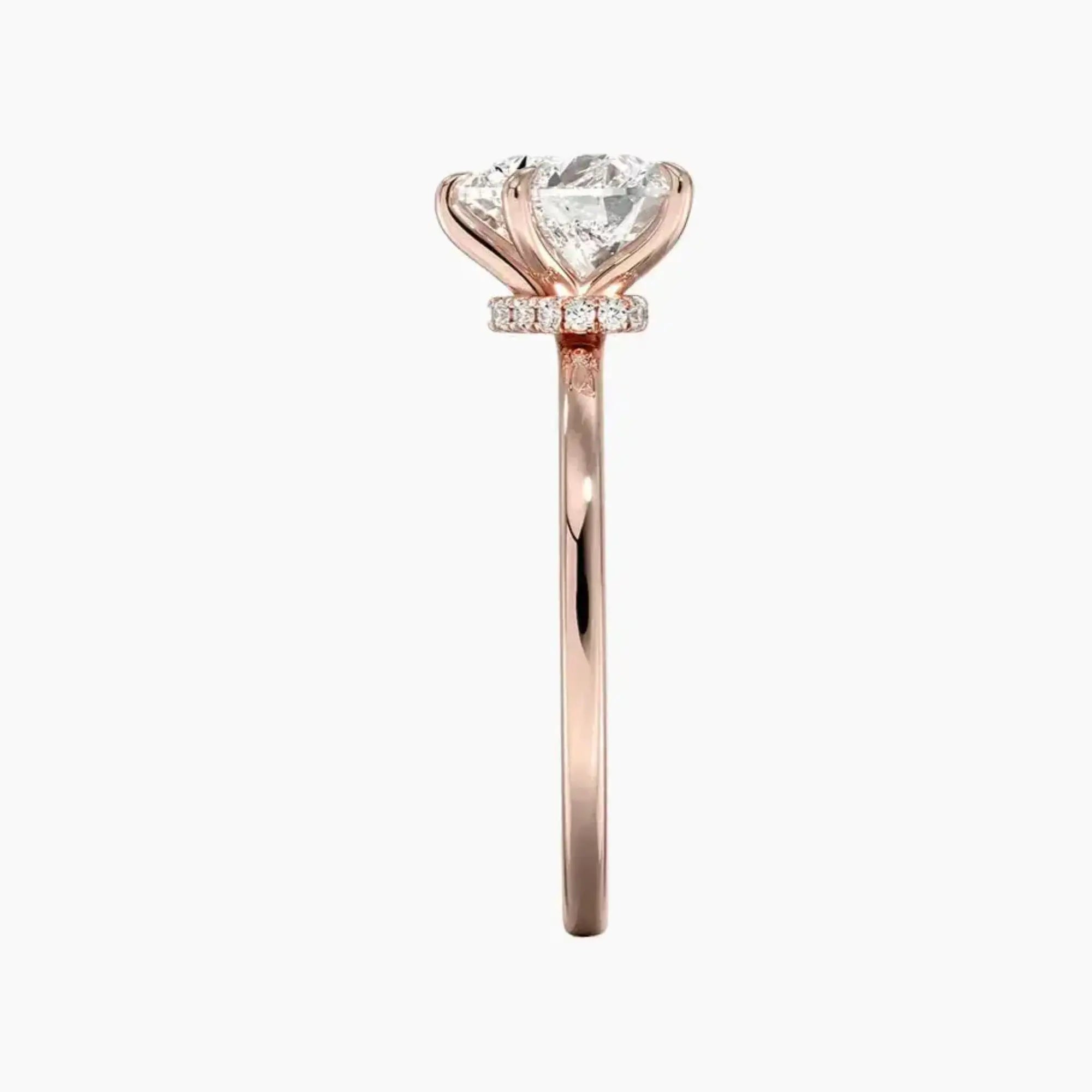 Giselle Heart Hidden Halo 3 Carat Lab Grown Diamond Engagement Ring in 14K Yellow Gold