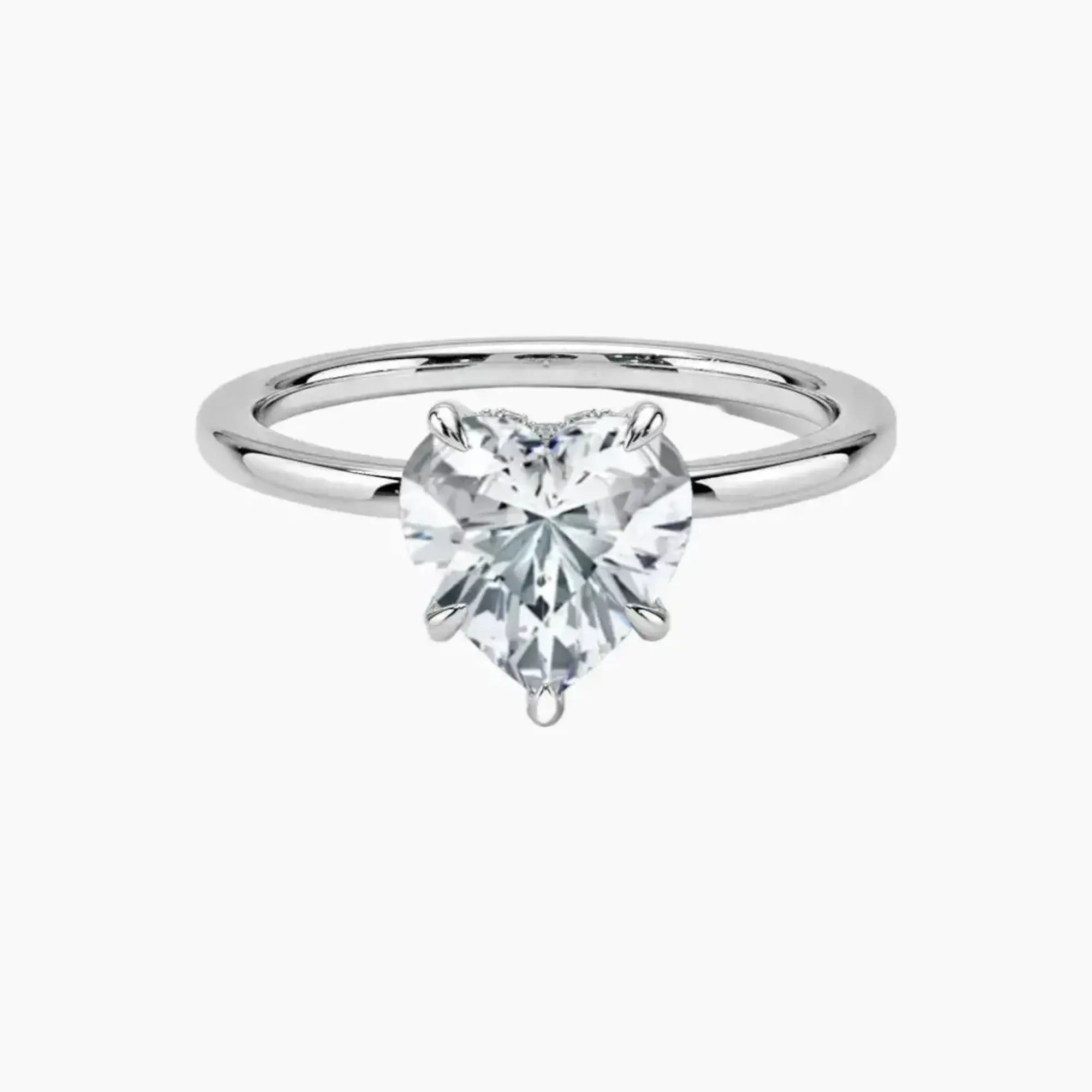 Giselle Heart Hidden Halo 2 Carat Lab Grown Diamond Engagement Ring in 14K White Gold