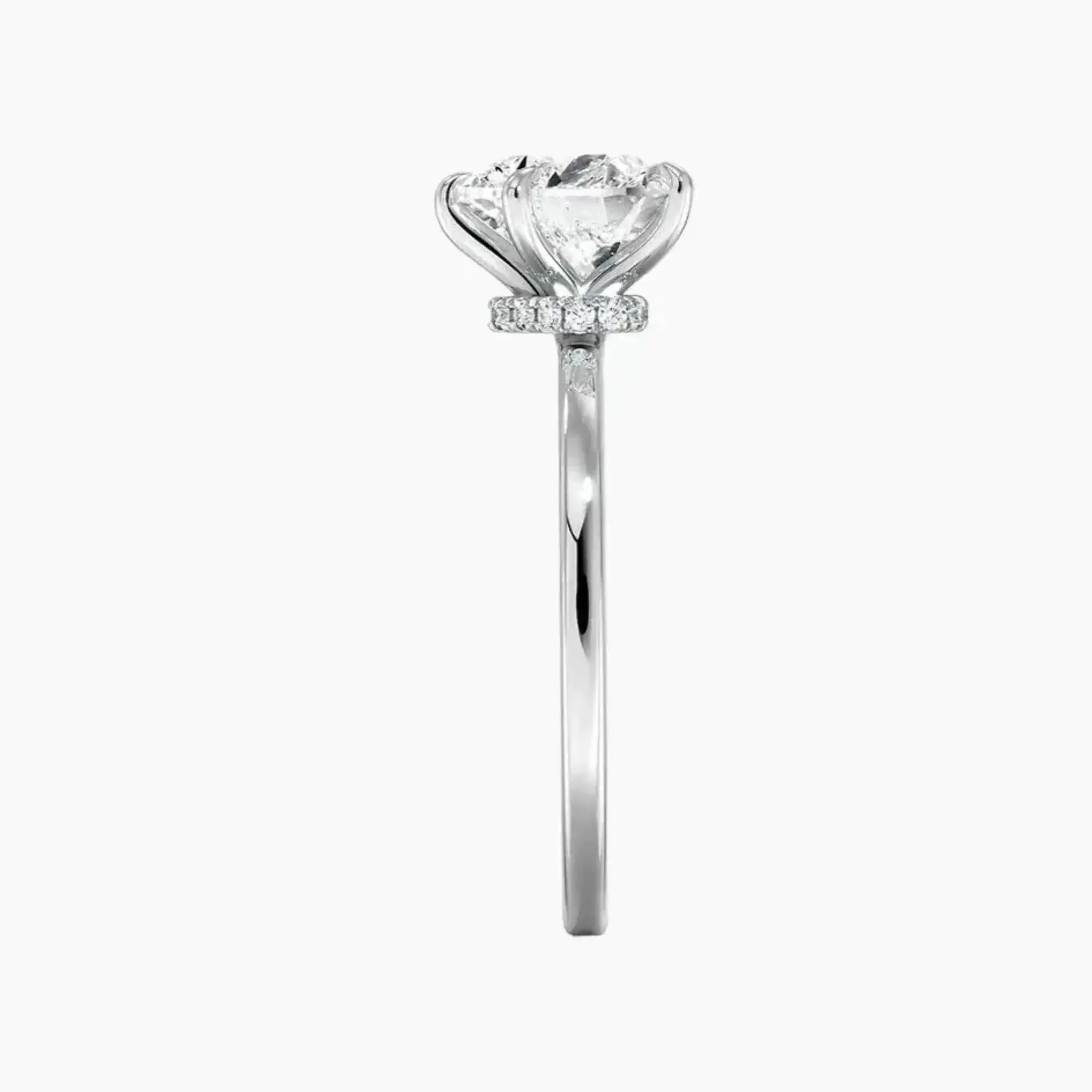 Giselle Heart Hidden Halo 2.5 Carat Lab Grown Diamond Engagement Ring in 18K White Gold