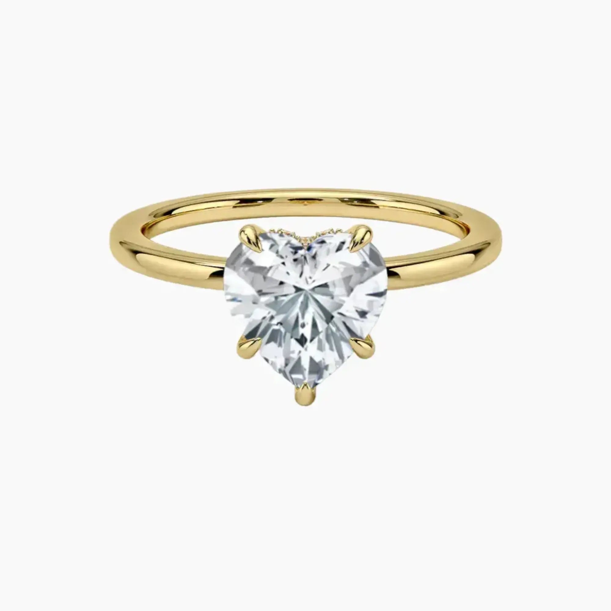 Giselle Heart Hidden Halo 2.5 Carat Lab Grown Diamond Engagement Ring in 14K White Gold