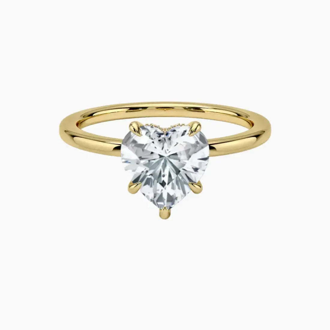 Giselle Heart Hidden Halo 3 Carat Lab Grown Diamond Engagement Ring in 18K White Gold