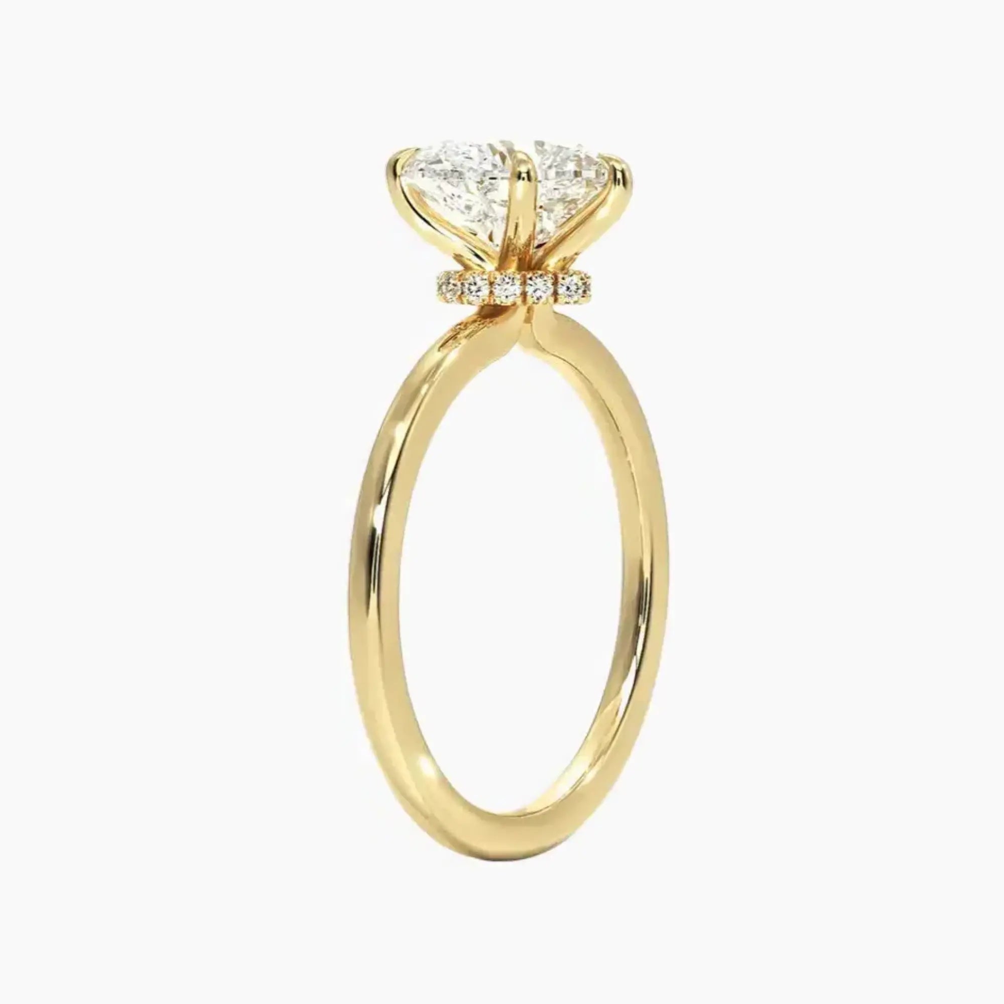 Giselle Heart Hidden Halo 2 Carat Lab Grown Diamond Engagement Ring in 14K White Gold