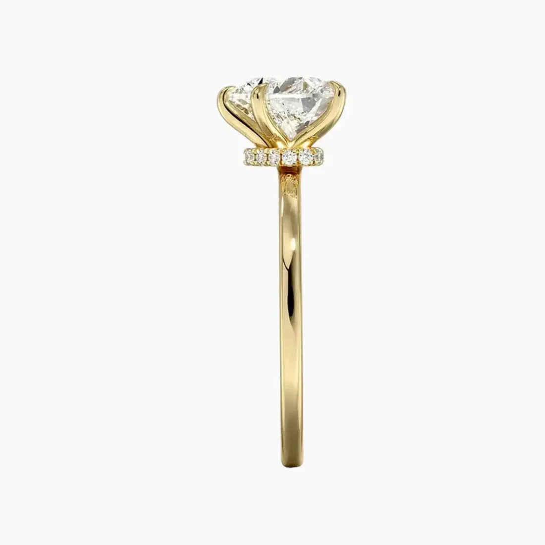 Giselle Heart Hidden Halo 2 Carat Lab Grown Diamond Engagement Ring in 14K White Gold