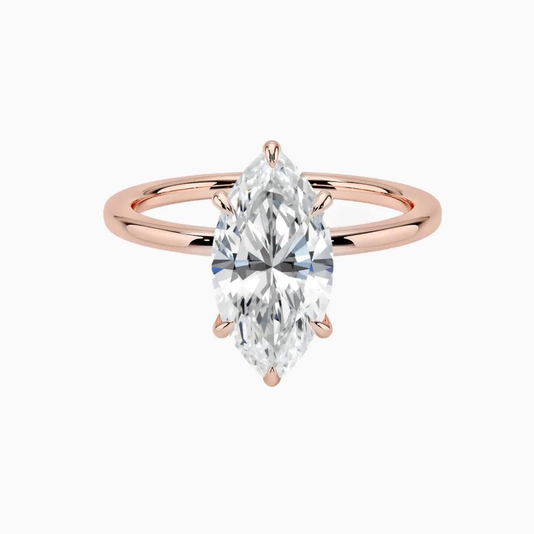 Giselle Marquise Hidden Halo 2 Carat Lab Grown Diamond Engagement Ring in 14K Rose Gold