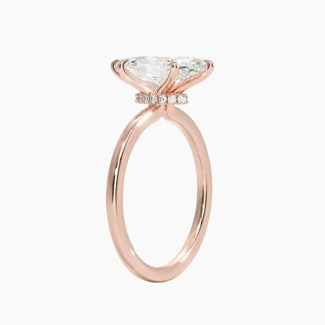 Giselle Marquise Hidden Halo 1.5 Carat Lab Grown Diamond Engagement Ring in 14K White Gold