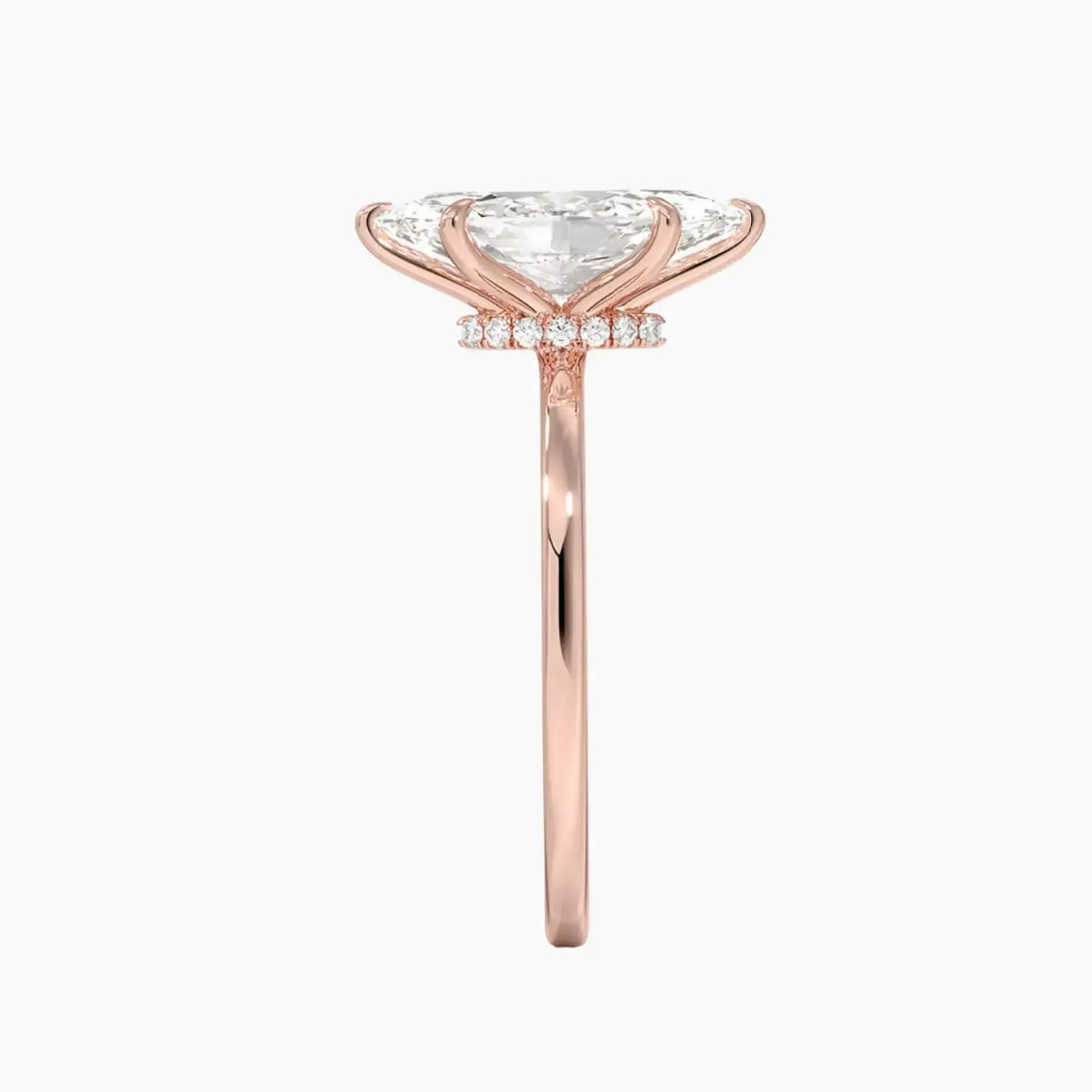 Giselle Marquise Hidden Halo Diamond Ring Setting in 14K Yellow Gold