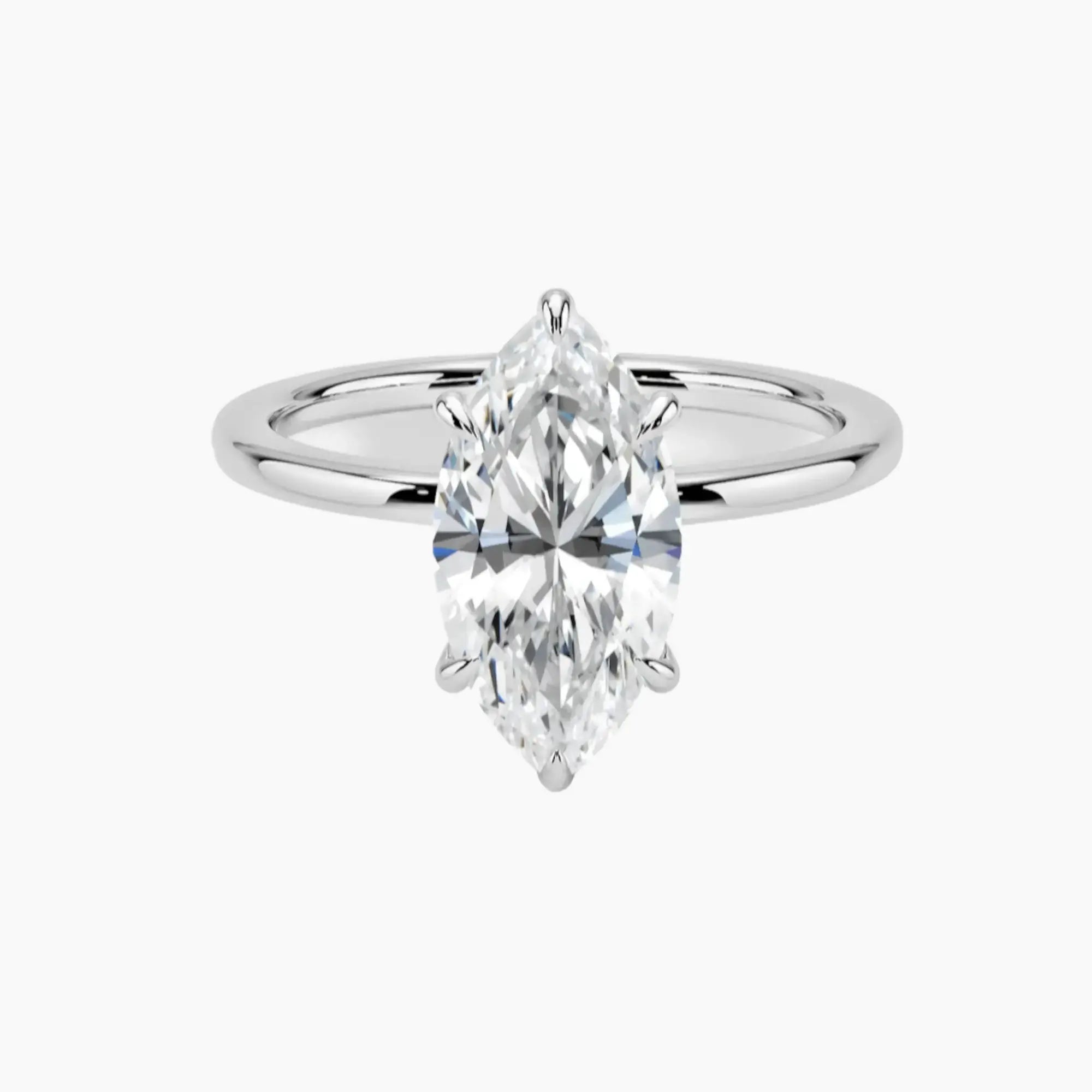Giselle Marquise Hidden Halo 2 Carat Lab Grown Diamond Engagement Ring in 18K Yellow Gold