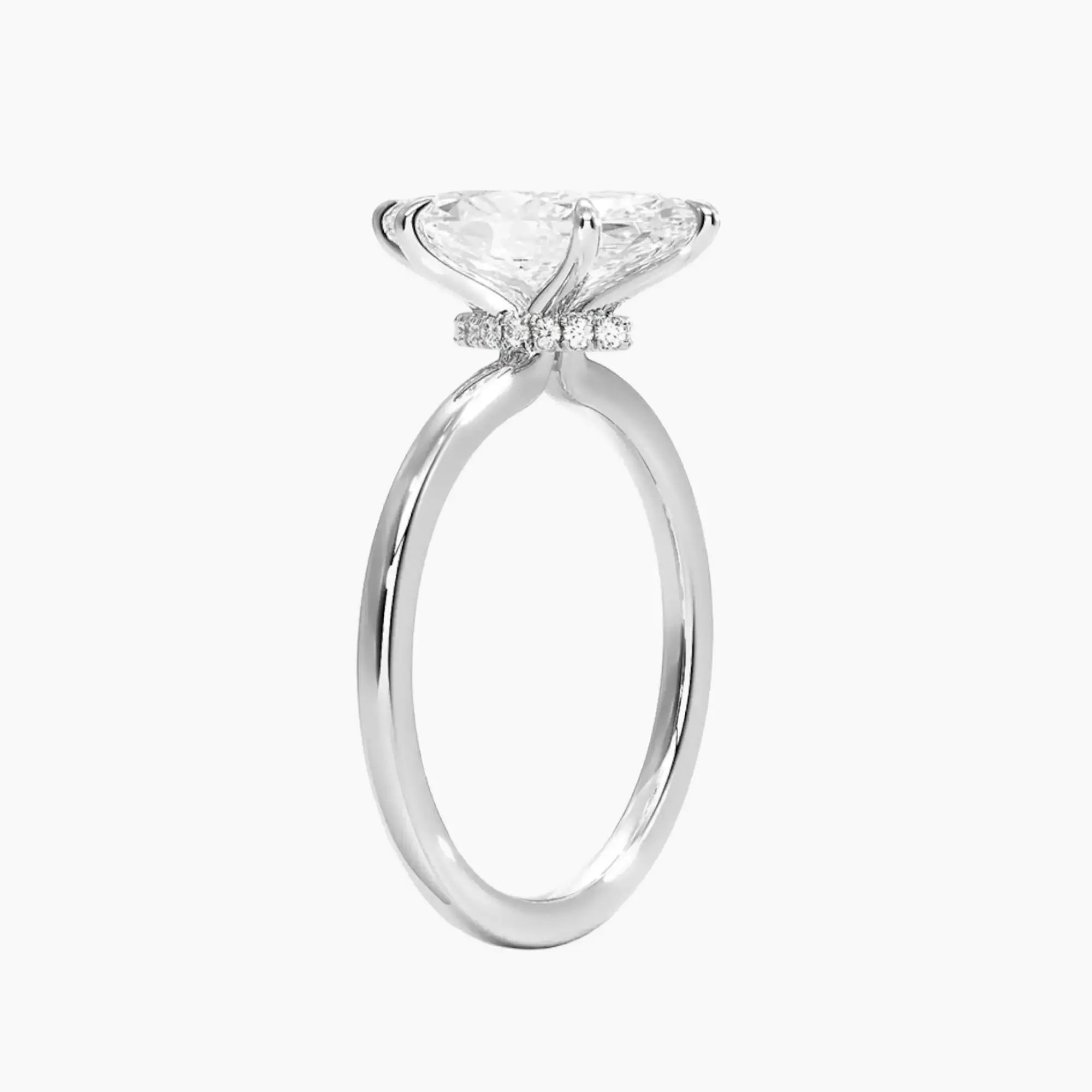 Giselle Marquise Hidden Halo 2 Carat Lab Grown Diamond Engagement Ring in 18K Rose Gold