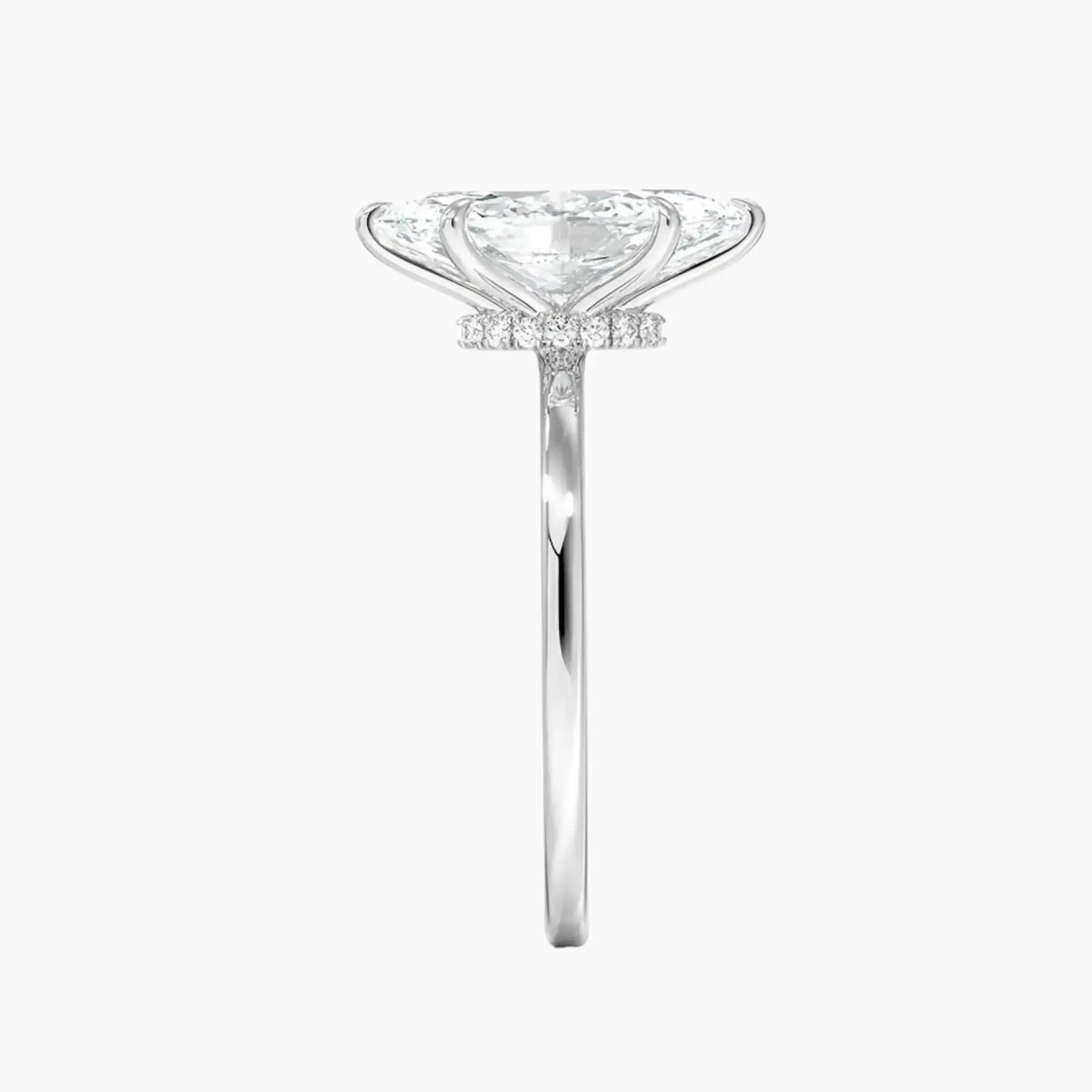 Giselle Marquise Hidden Halo 2.5 Carat Lab Grown Diamond Engagement Ring in 18K White Gold
