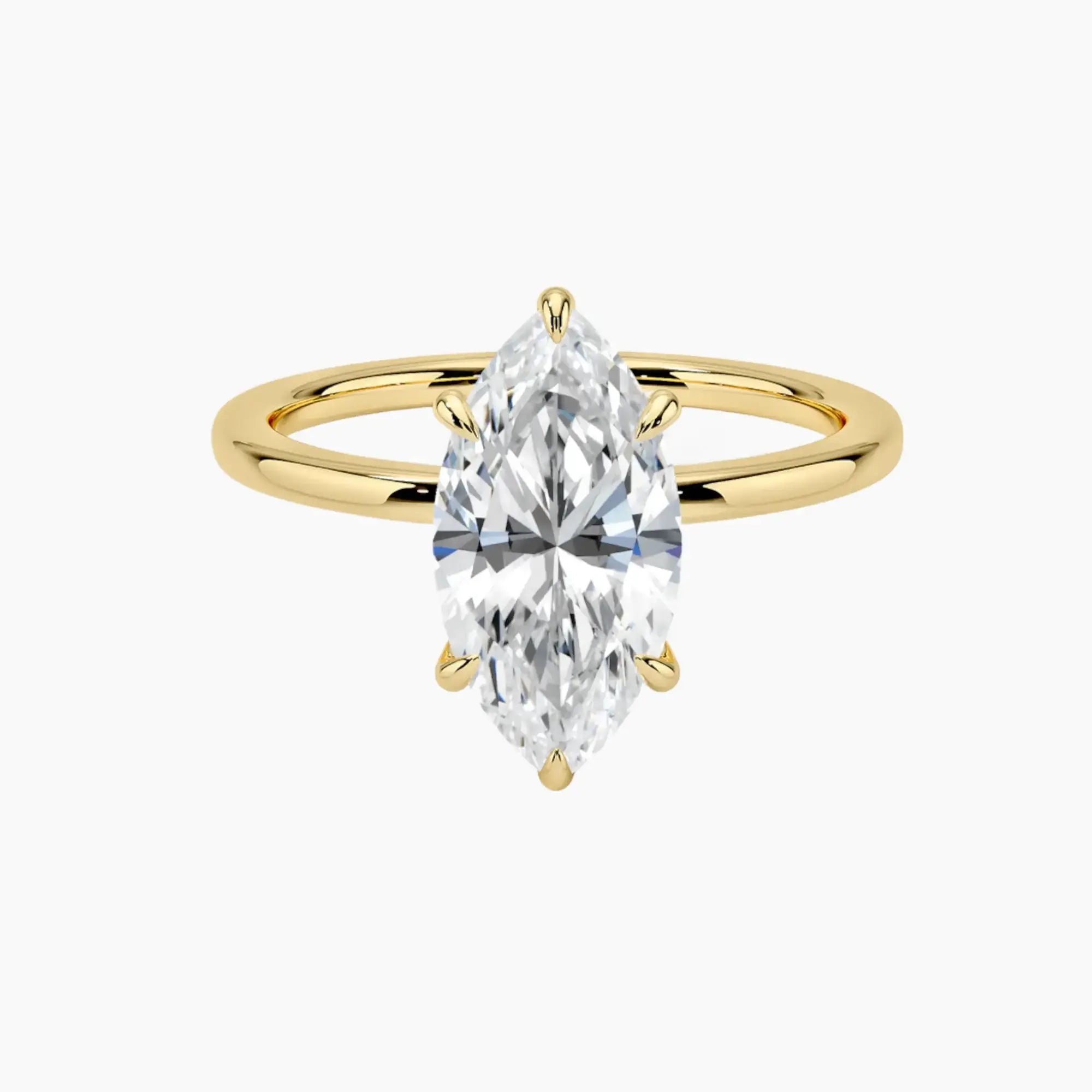 Giselle Marquise Hidden Halo 2 Carat Lab Grown Diamond Engagement Ring in 18K Rose Gold