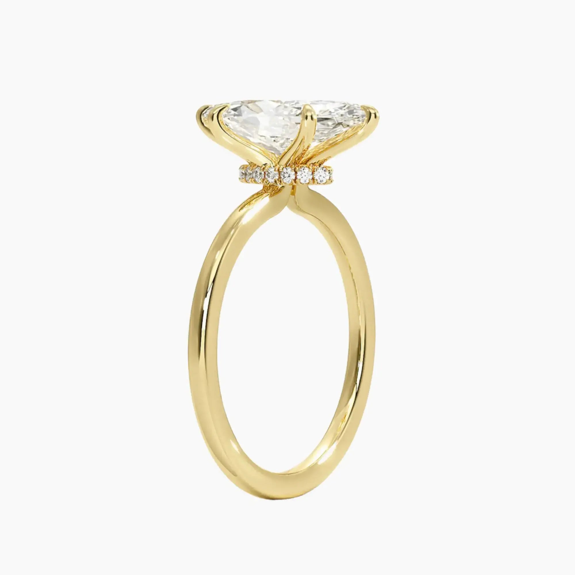 Giselle Marquise Hidden Halo 2.5 Carat Lab Grown Diamond Engagement Ring in 18K White Gold