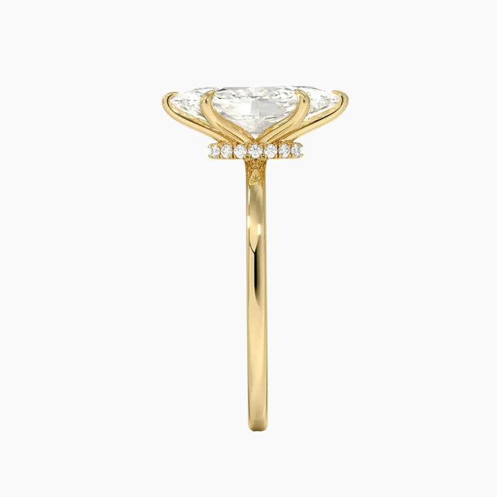 Giselle Marquise Hidden Halo 1.5 Carat Lab Grown Diamond Engagement Ring in 18K Rose Gold