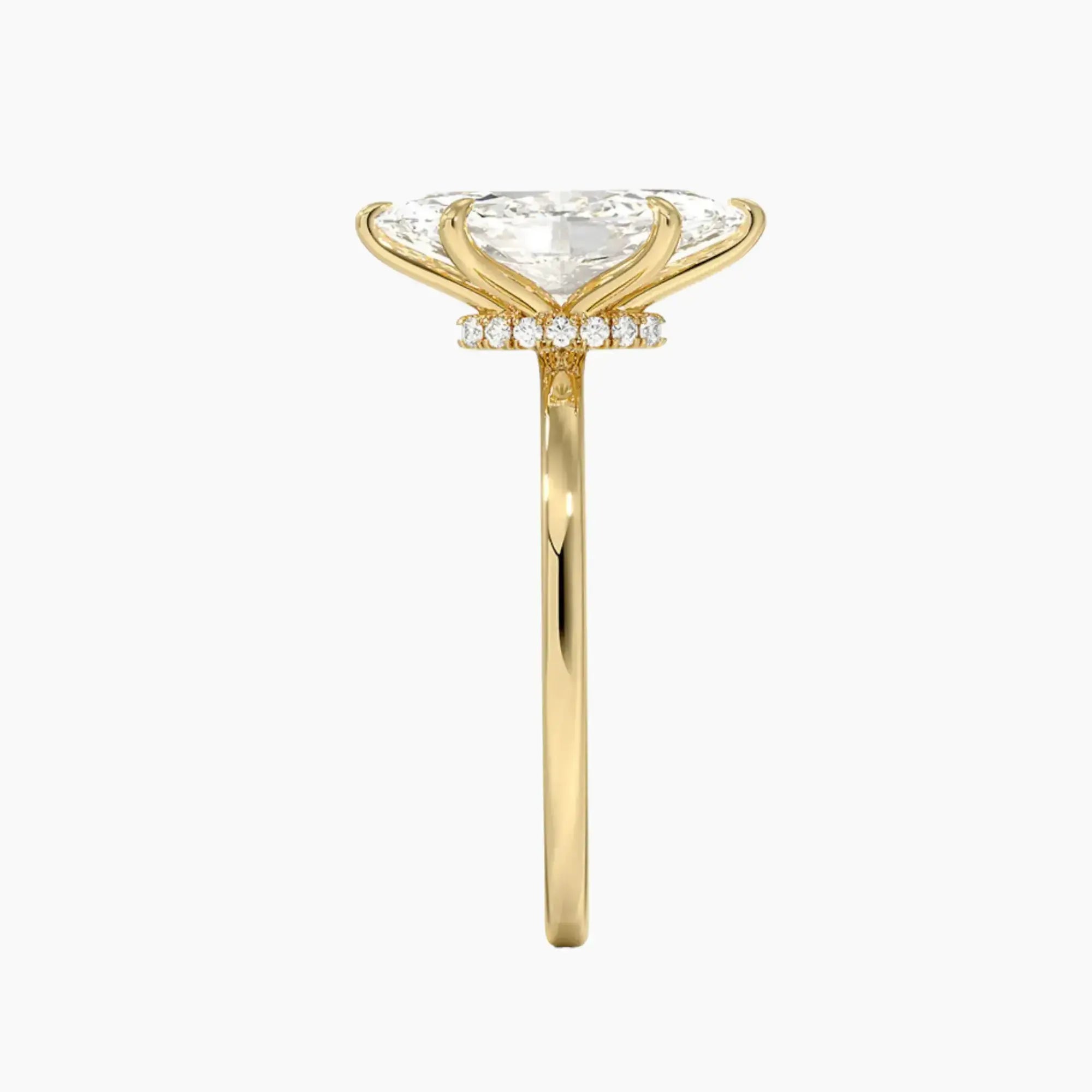 Giselle Marquise Hidden Halo 1 Carat Lab Grown Diamond Engagement Ring in 14K White Gold