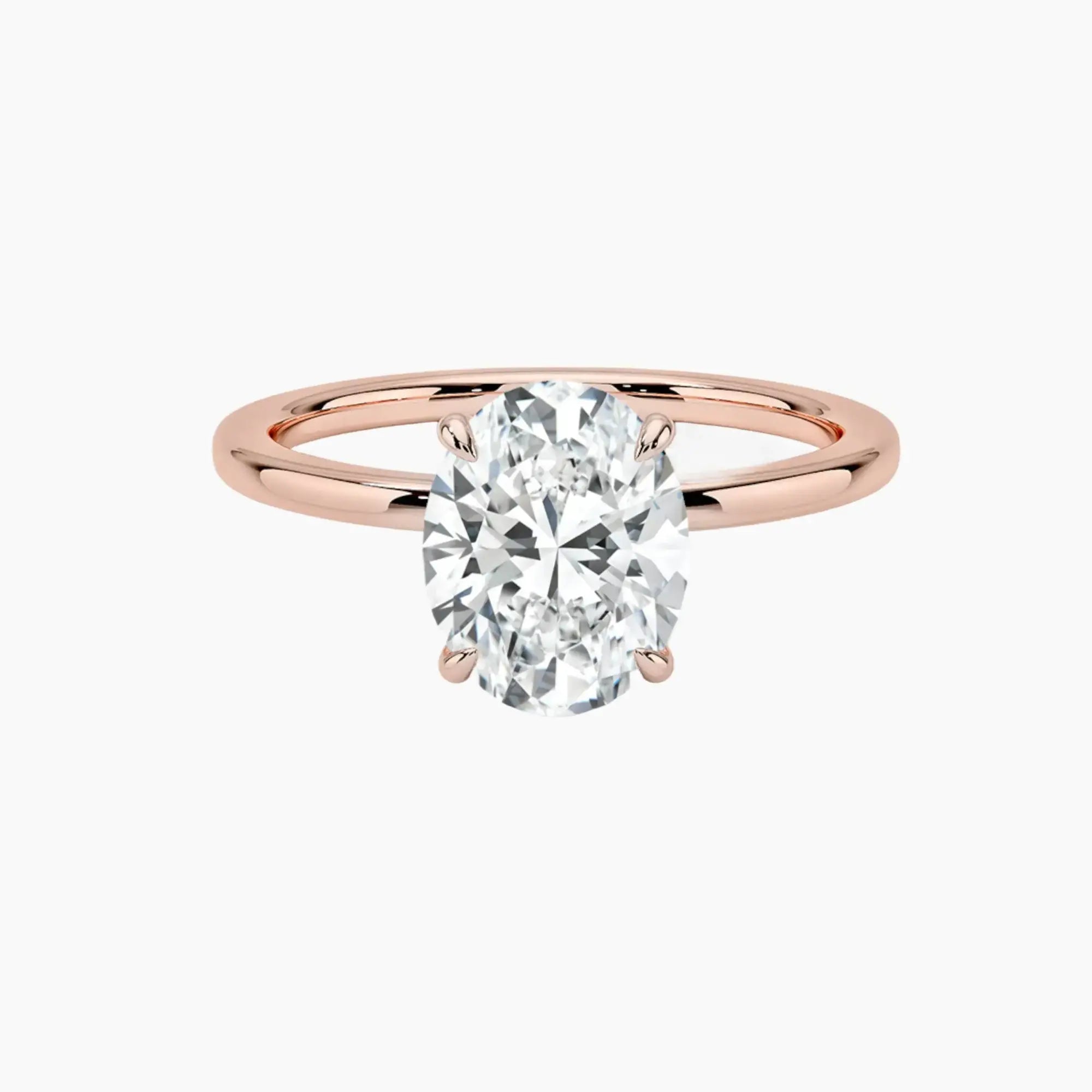 Giselle Oval Hidden Halo 1 Carat Lab Grown Diamond Engagement Ring in 14K Yellow Gold