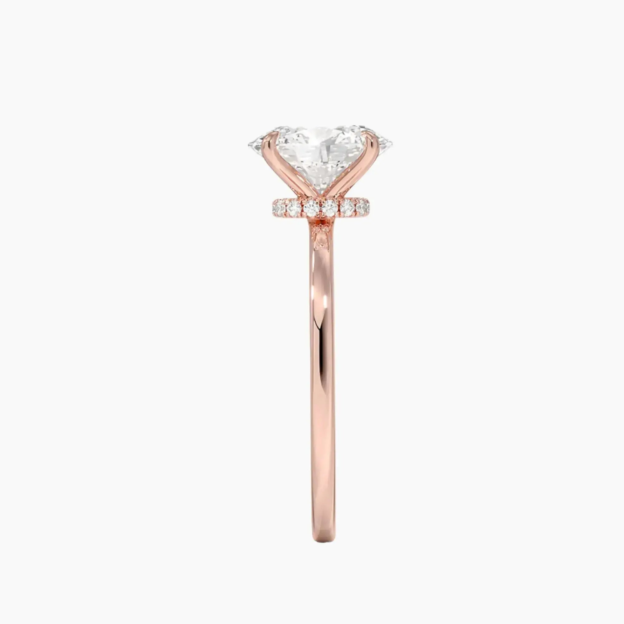 Giselle Oval Hidden Halo 1 Carat Lab Grown Diamond Engagement Ring in 18K Yellow Gold