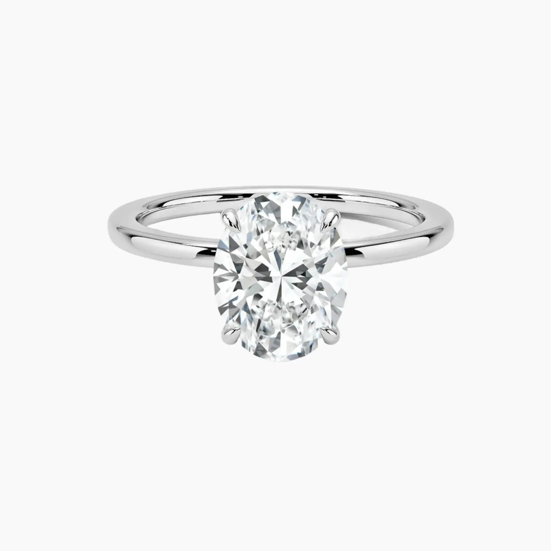 Giselle Oval Hidden Halo 3 Carat Lab Grown Diamond Engagement Ring in 14K Yellow Gold