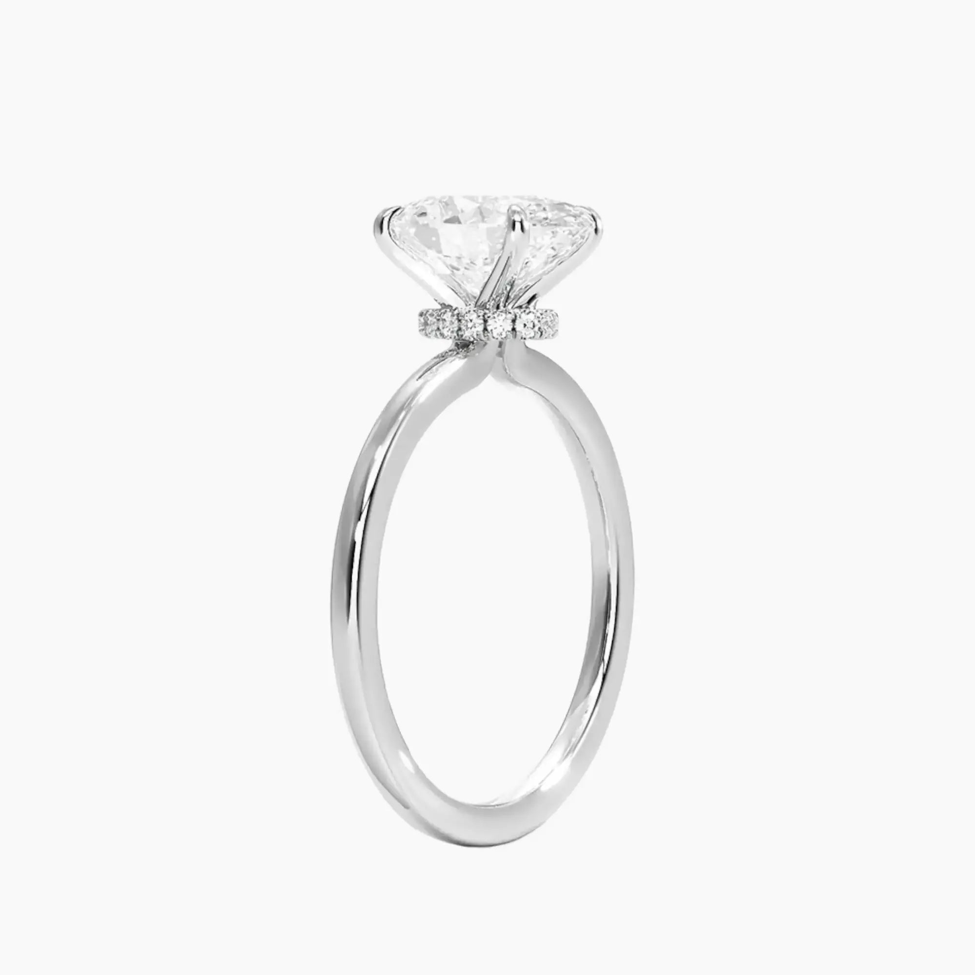 Giselle Oval Hidden Halo 2.5 Carat Lab Grown Diamond Engagement Ring in 14K Yellow Gold
