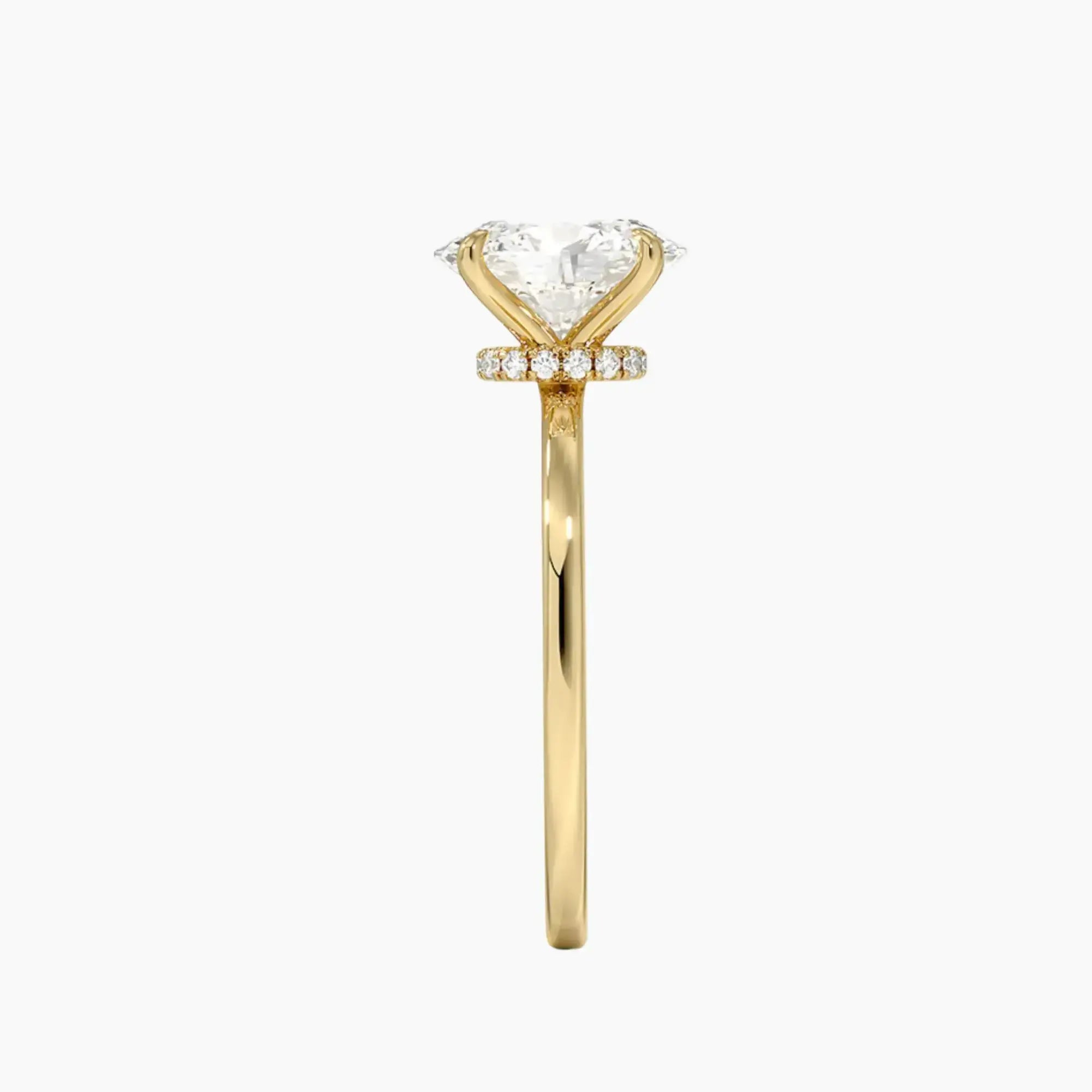 Giselle Oval Hidden Halo 2 Carat Lab Grown Diamond Engagement Ring in 18K White Gold