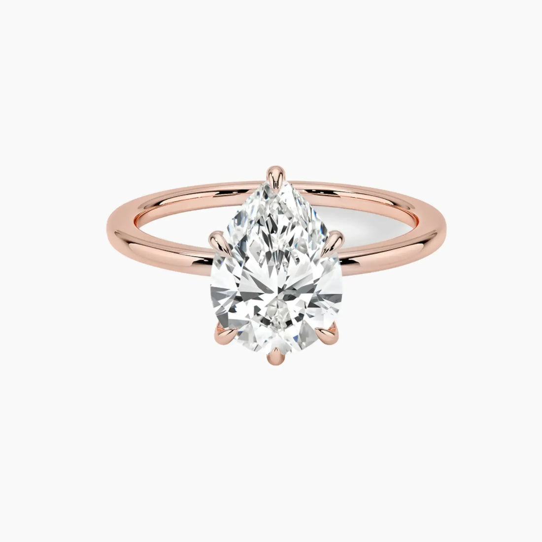Giselle Pear Hidden Halo Diamond Ring Setting in 14K Yellow Gold