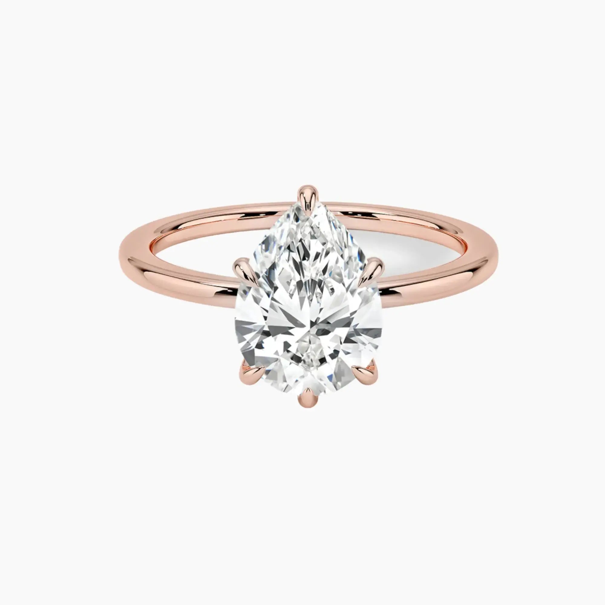 Giselle Pear Hidden Halo 2 Carat Lab Grown Diamond Engagement Ring in 18K Yellow Gold