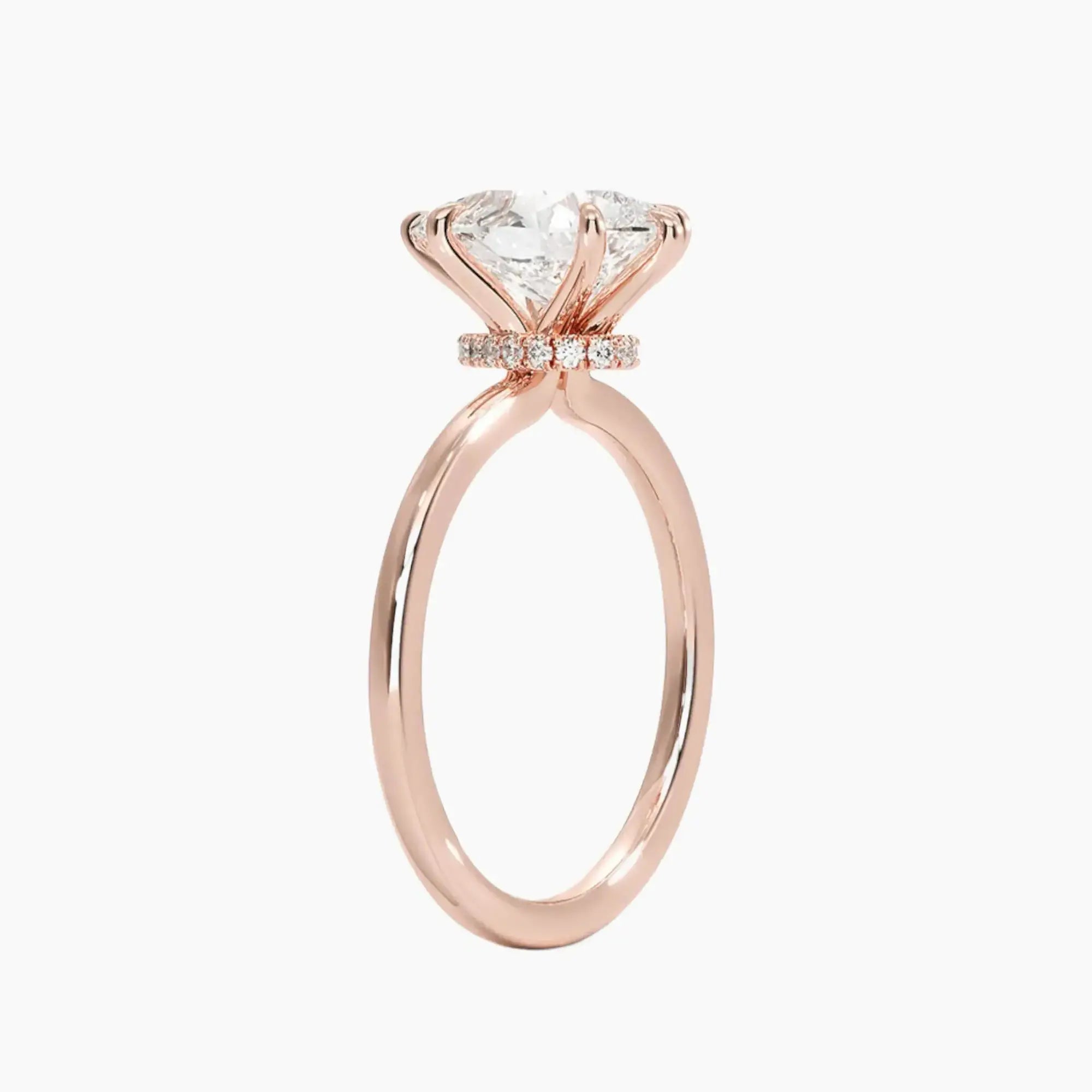 Giselle Pear Hidden Halo 2 Carat Lab Grown Diamond Engagement Ring in 18K White Gold