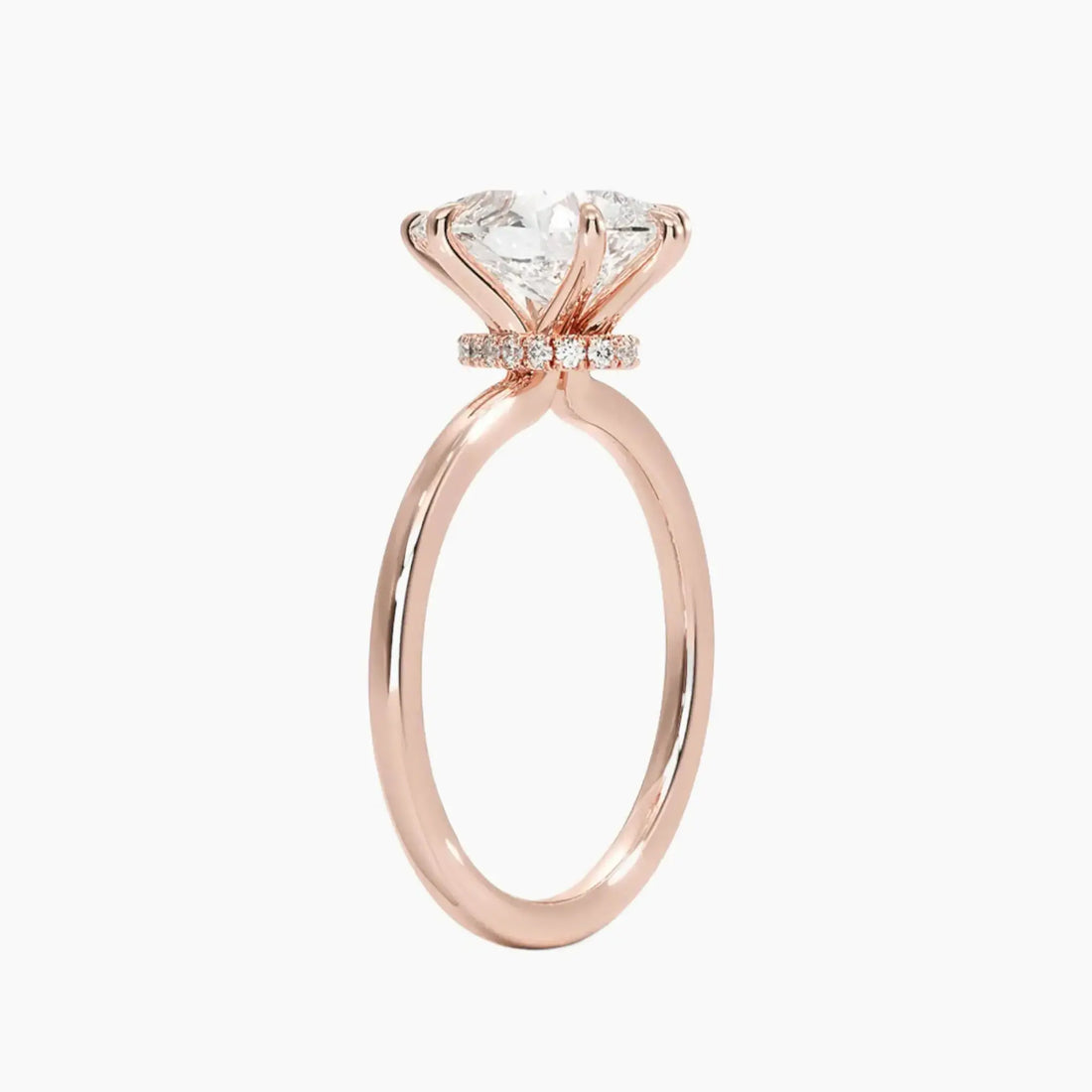 Giselle Pear Hidden Halo Diamond Ring Setting in 14K Yellow Gold