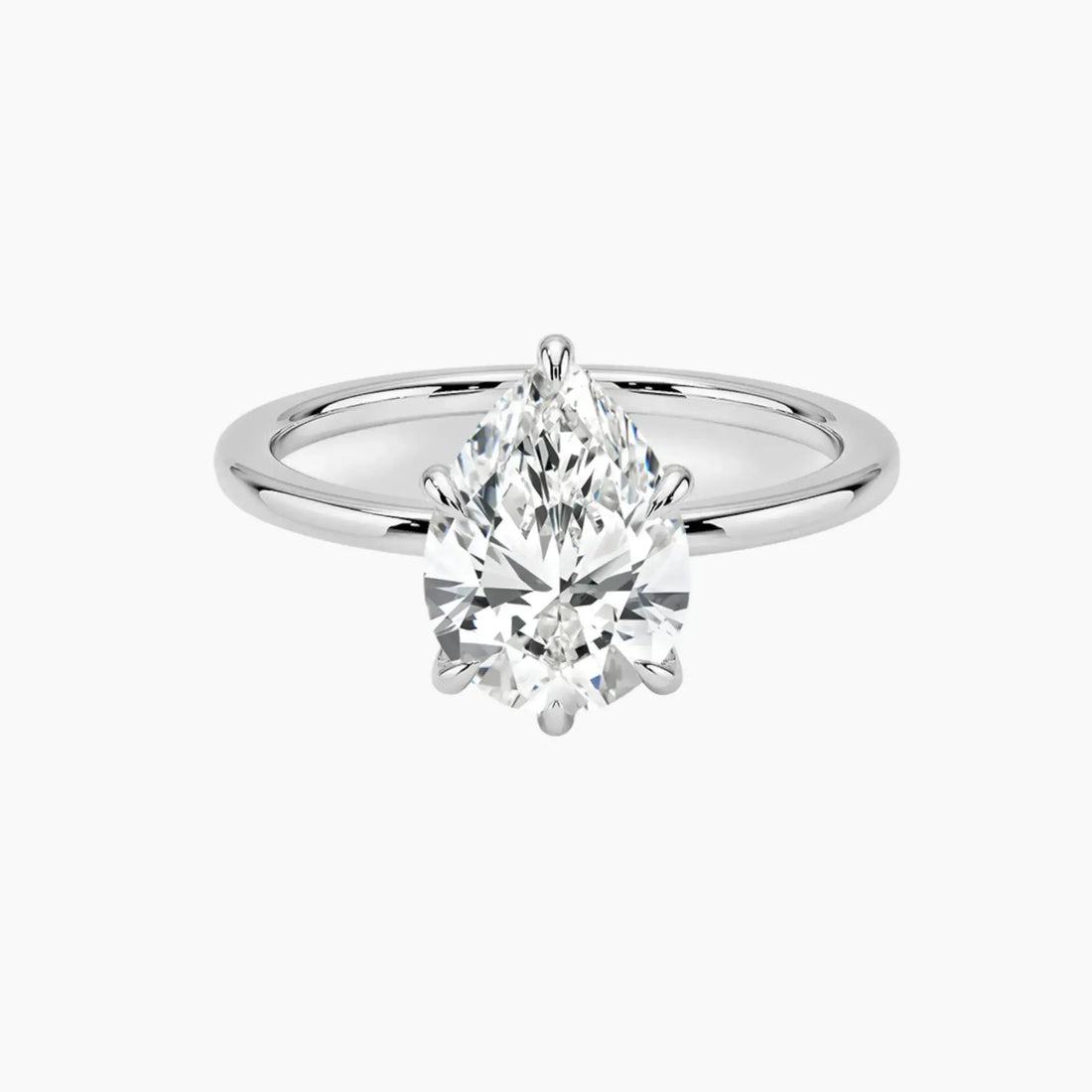 Giselle Pear Hidden Halo 1 Carat Lab Grown Diamond Engagement Ring in 18K Rose Gold