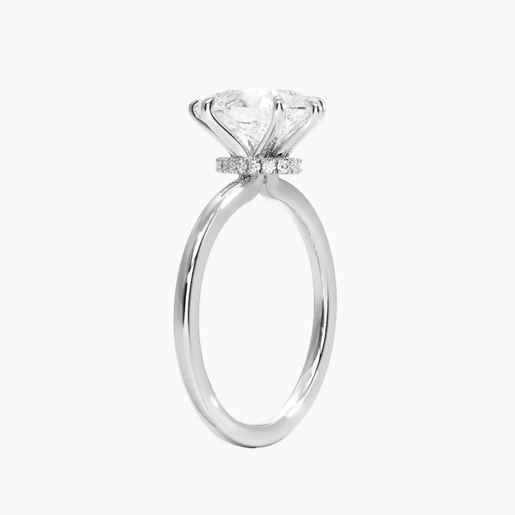 Giselle Pear Hidden Halo 2 Carat Lab Grown Diamond Engagement Ring in 14K Rose Gold