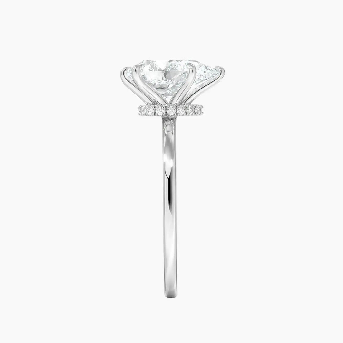 Giselle Pear Hidden Halo 2.5 Carat Lab Grown Diamond Engagement Ring in 14K Rose Gold