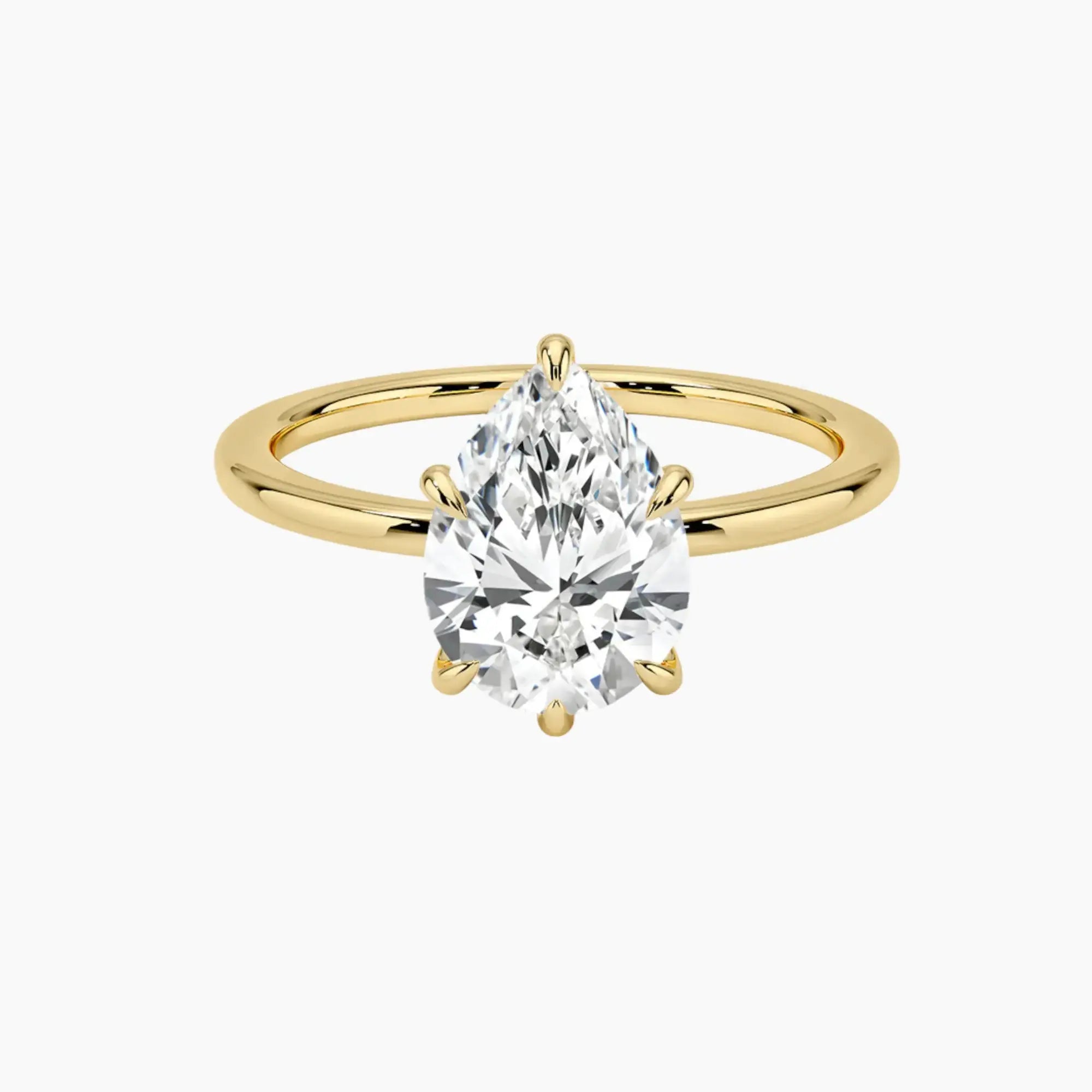 Giselle Pear Hidden Halo 1 Carat Lab Grown Diamond Engagement Ring in 14K Rose Gold