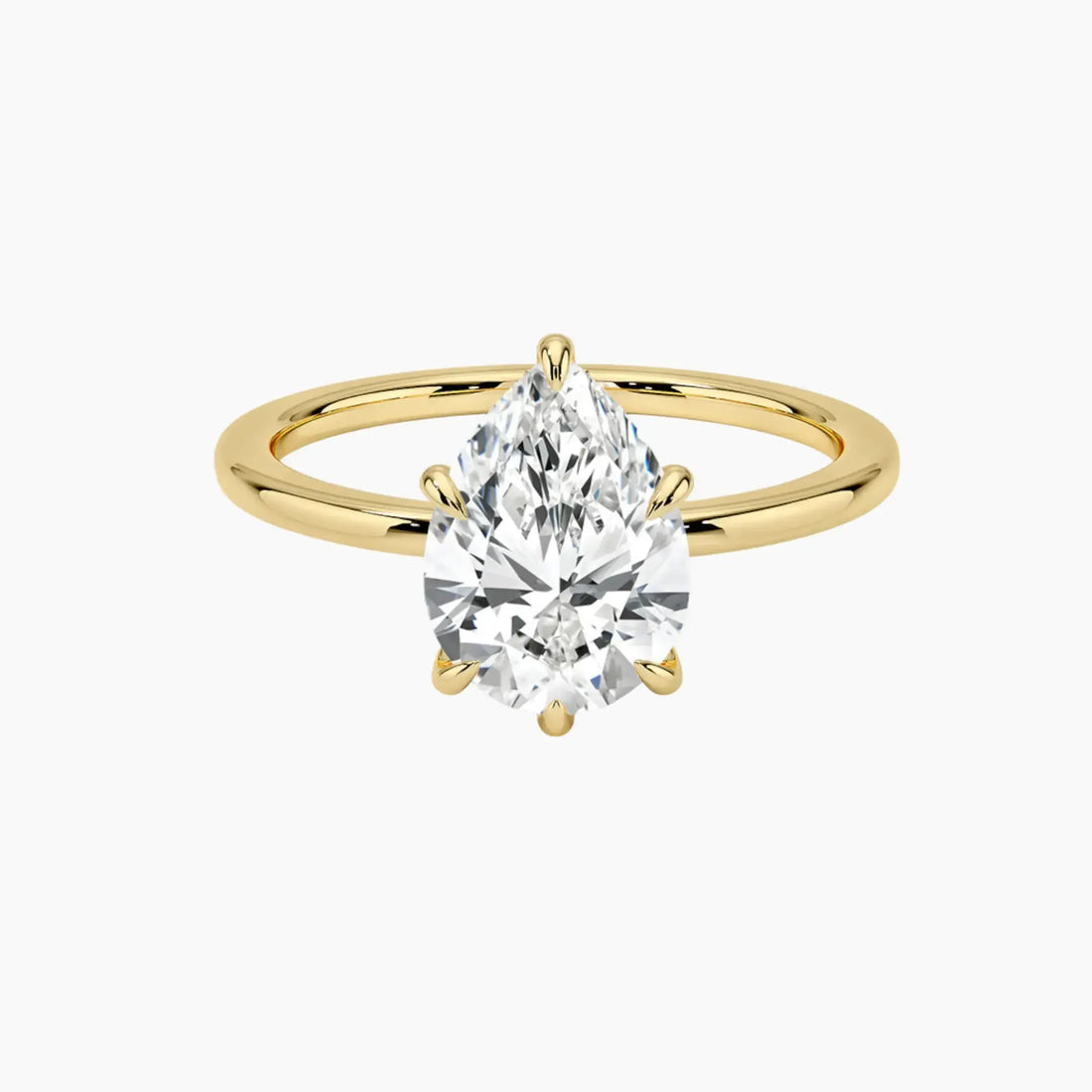 Giselle Pear Hidden Halo 1 Carat Lab Grown Diamond Engagement Ring in 14K Rose Gold